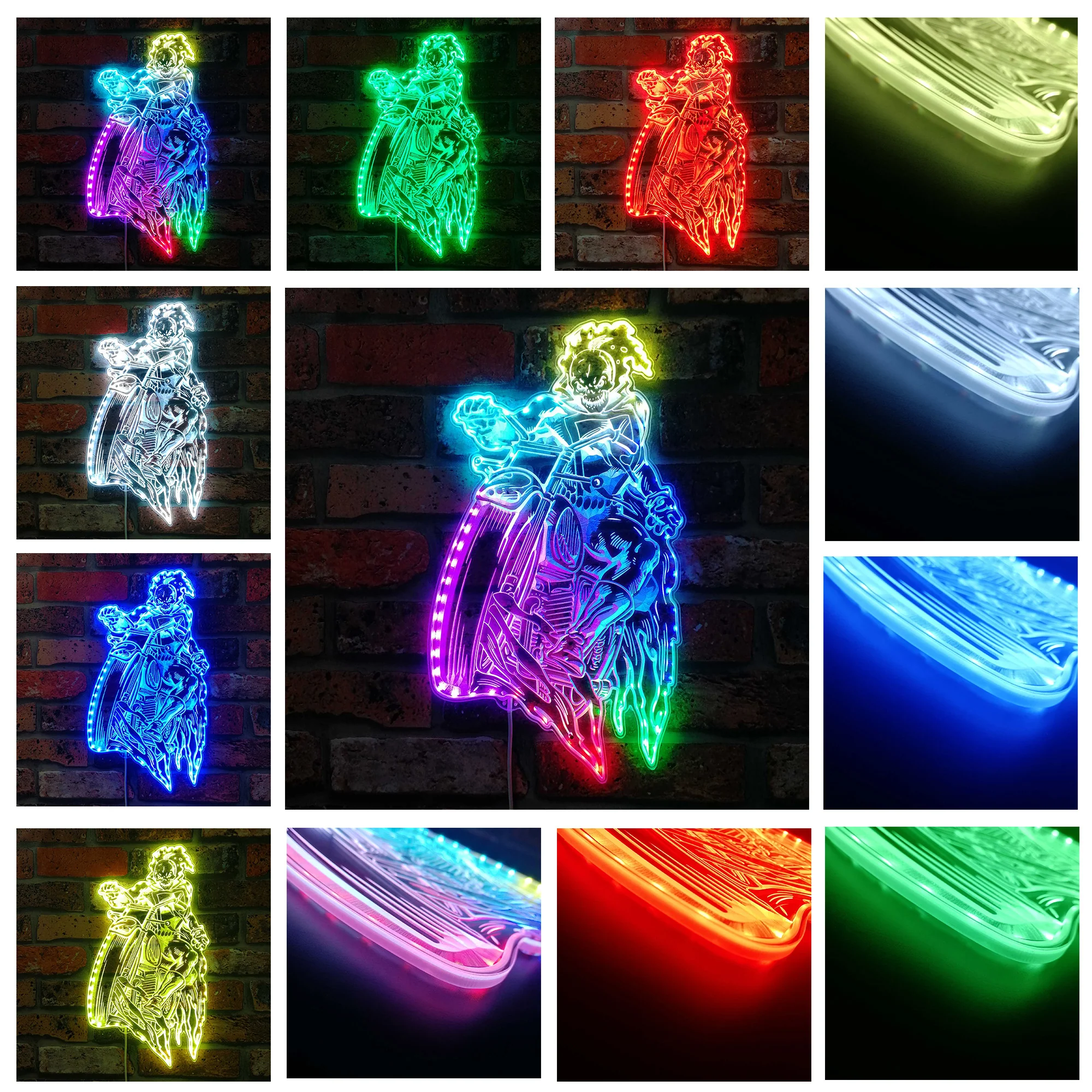 Ghost Rider Marvels Neon LED Sign with Dynamic RGB Colors - Image 2