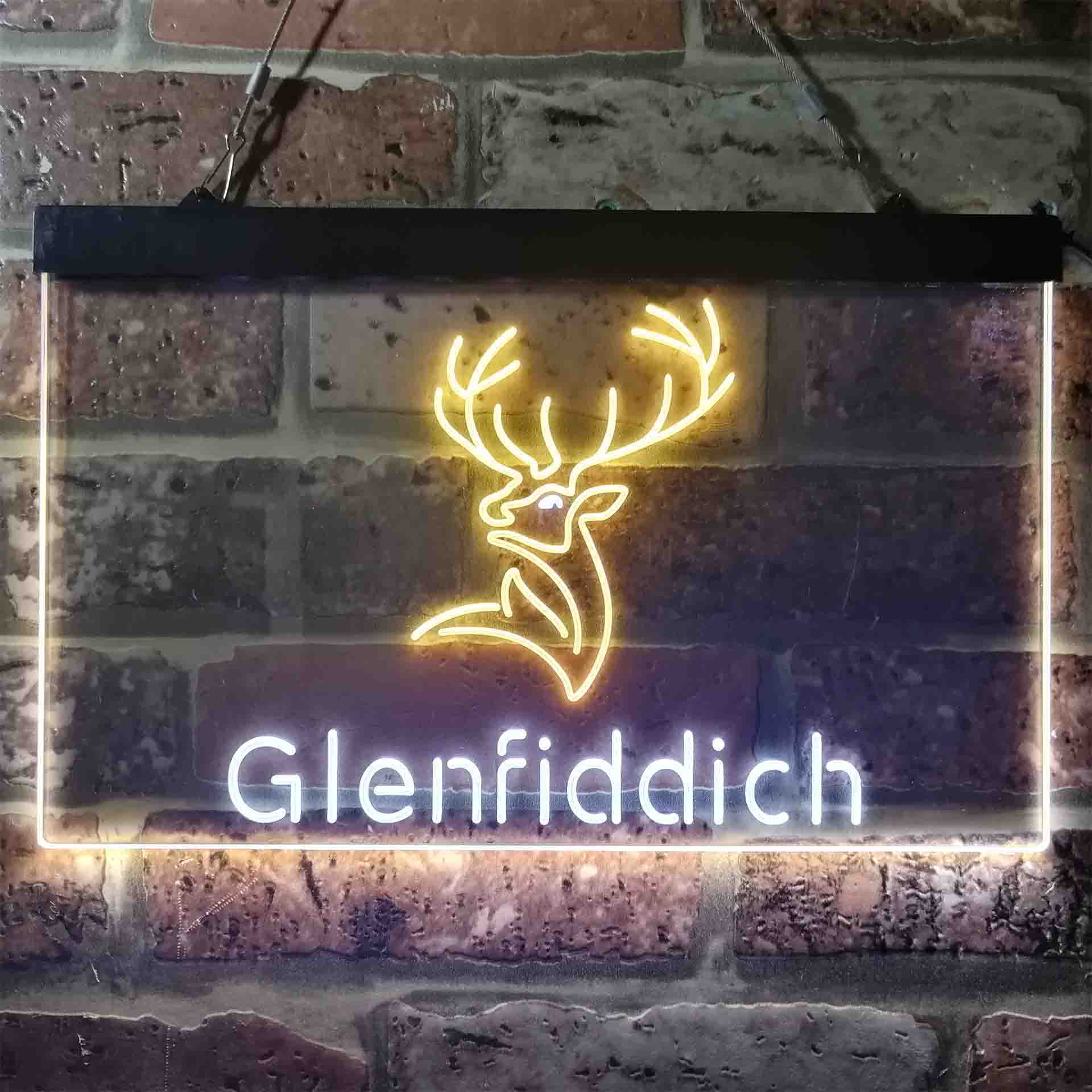 Glenfiddich Whisky Deer Wine Home Bar Neon Light LED Sign - Image 13
