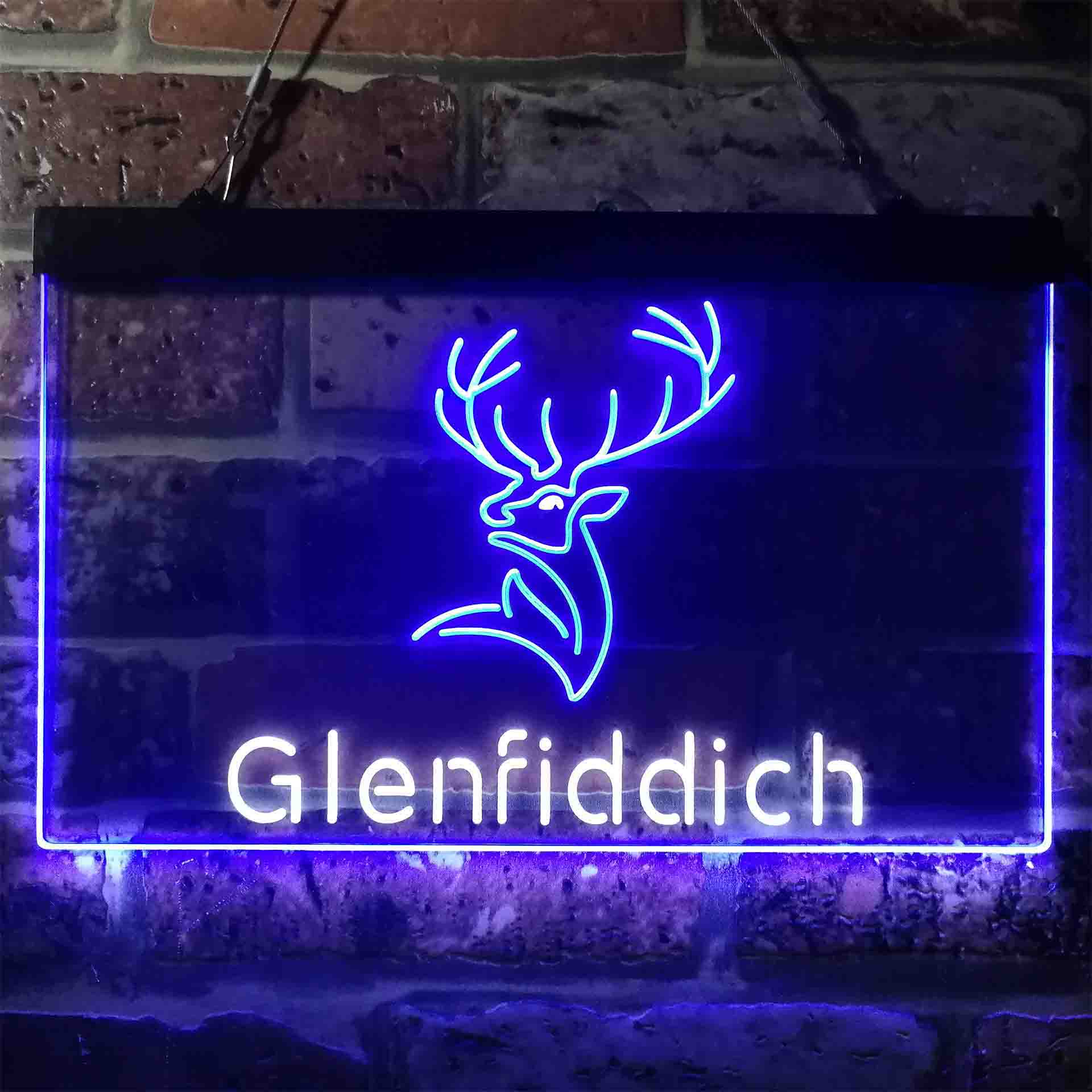 Glenfiddich Whisky Deer Wine Home Bar Neon Light LED Sign - Image 2