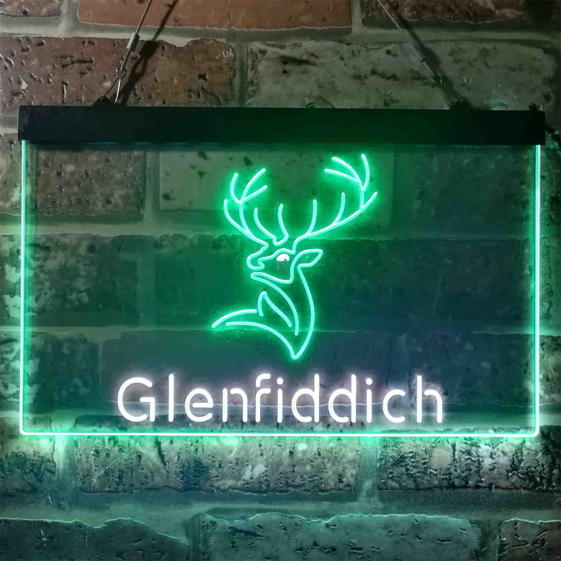 Glenfiddich Whisky Deer Wine Home Bar Neon Light LED Sign - Image 3