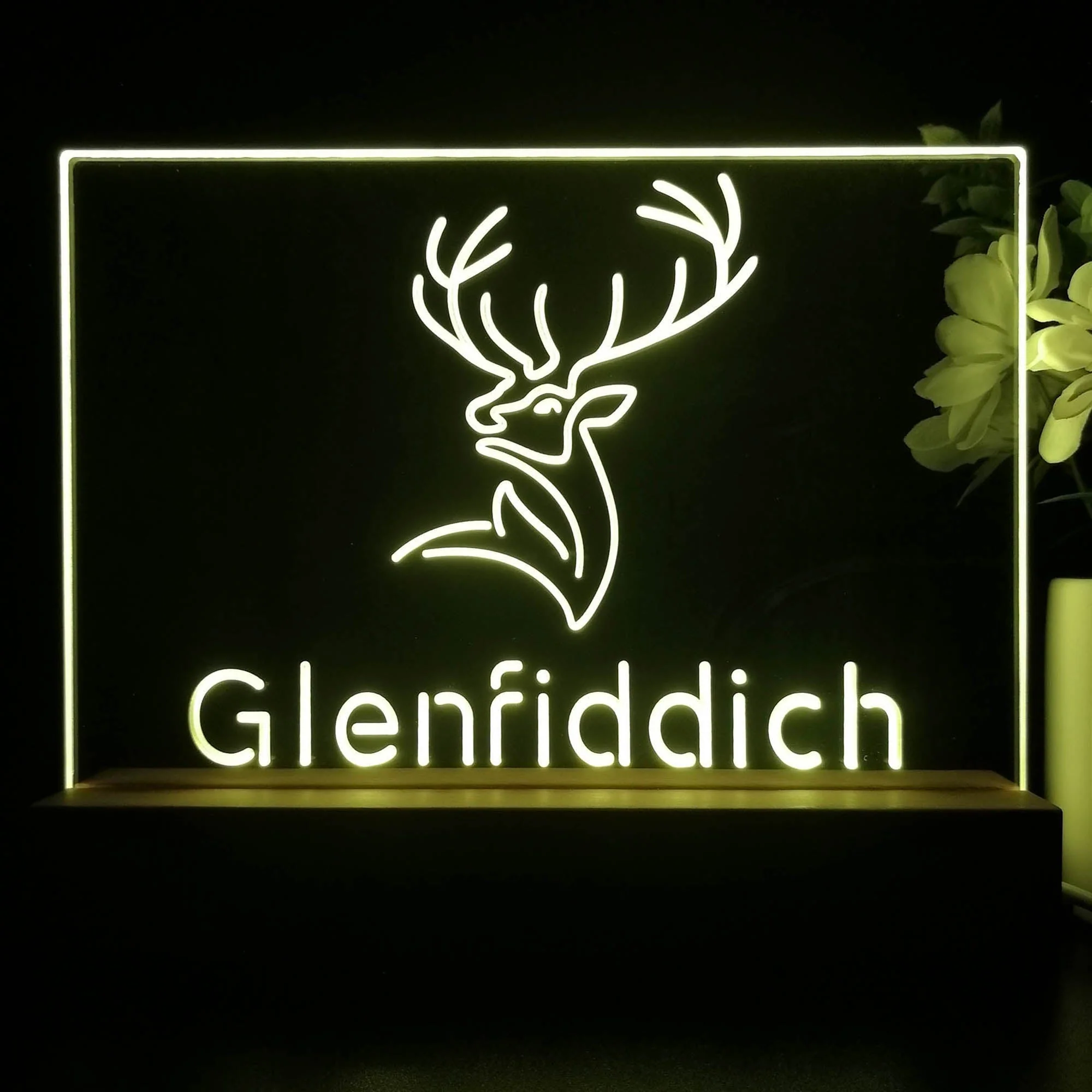 Glenfiddich Whisky Deer Wine Neon Sign Pub Bar Lamp - Image 2