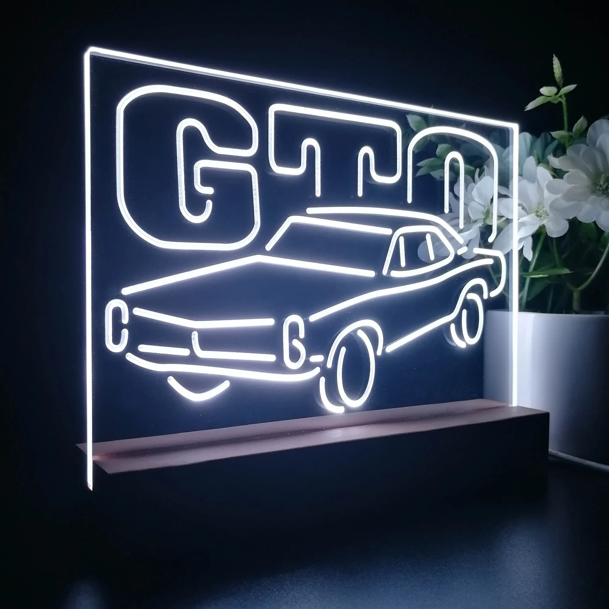GM American Auto Pontiac GTO 3D Illusion Night Light Desk Lamp - Image 6