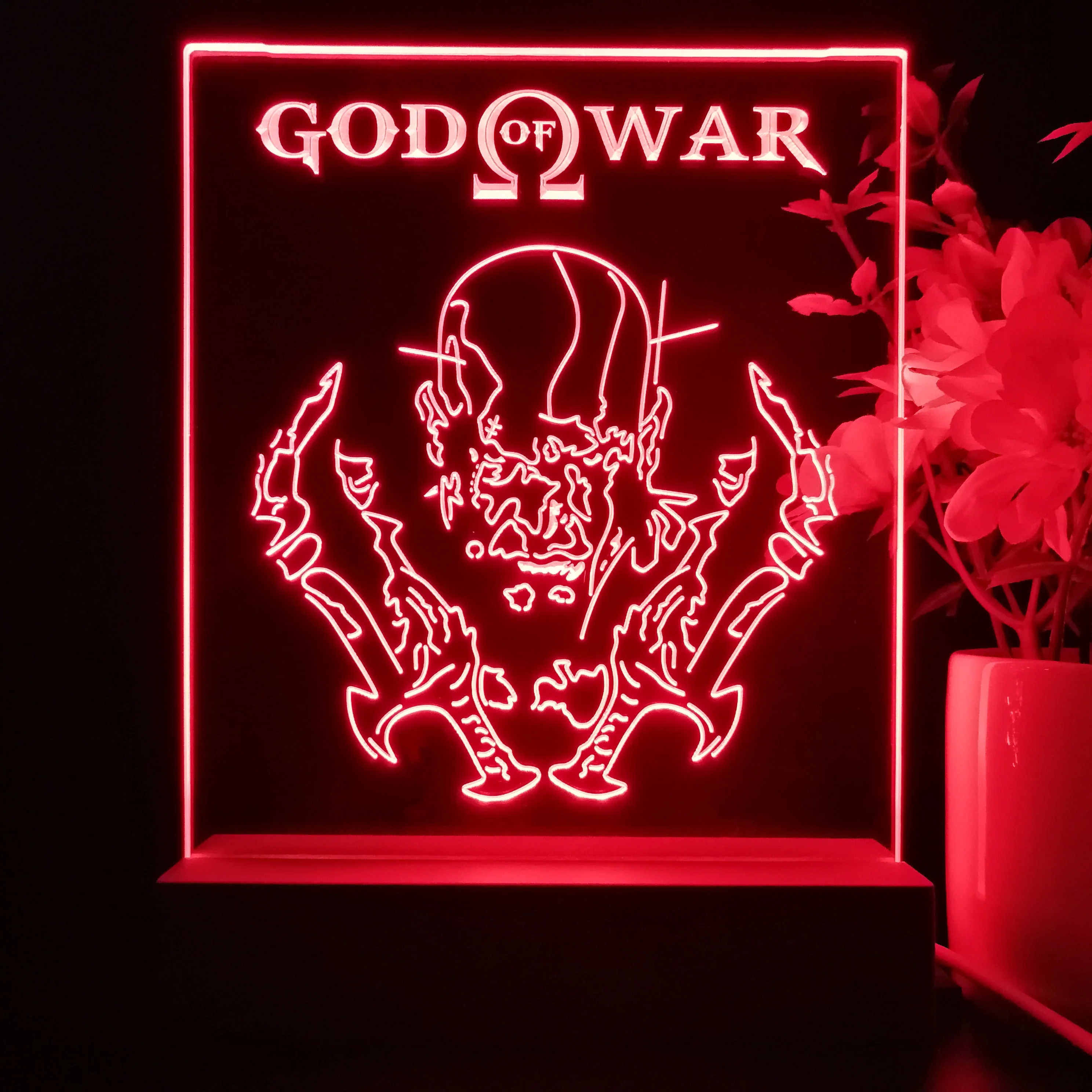 God of War Kratos Game Room LED Sign Lamp Display