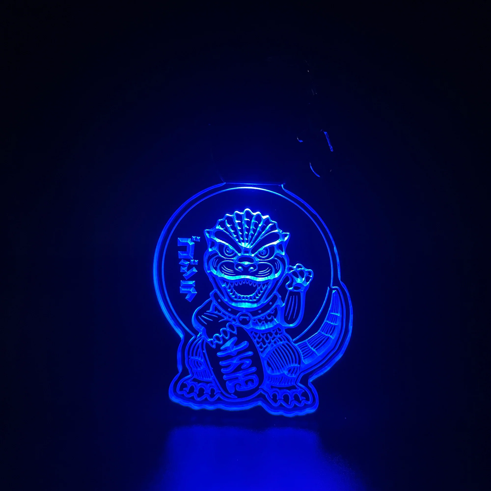 Godzilla LED Light Acrylic Keychain , Christmas Tree Ornament - Image 3