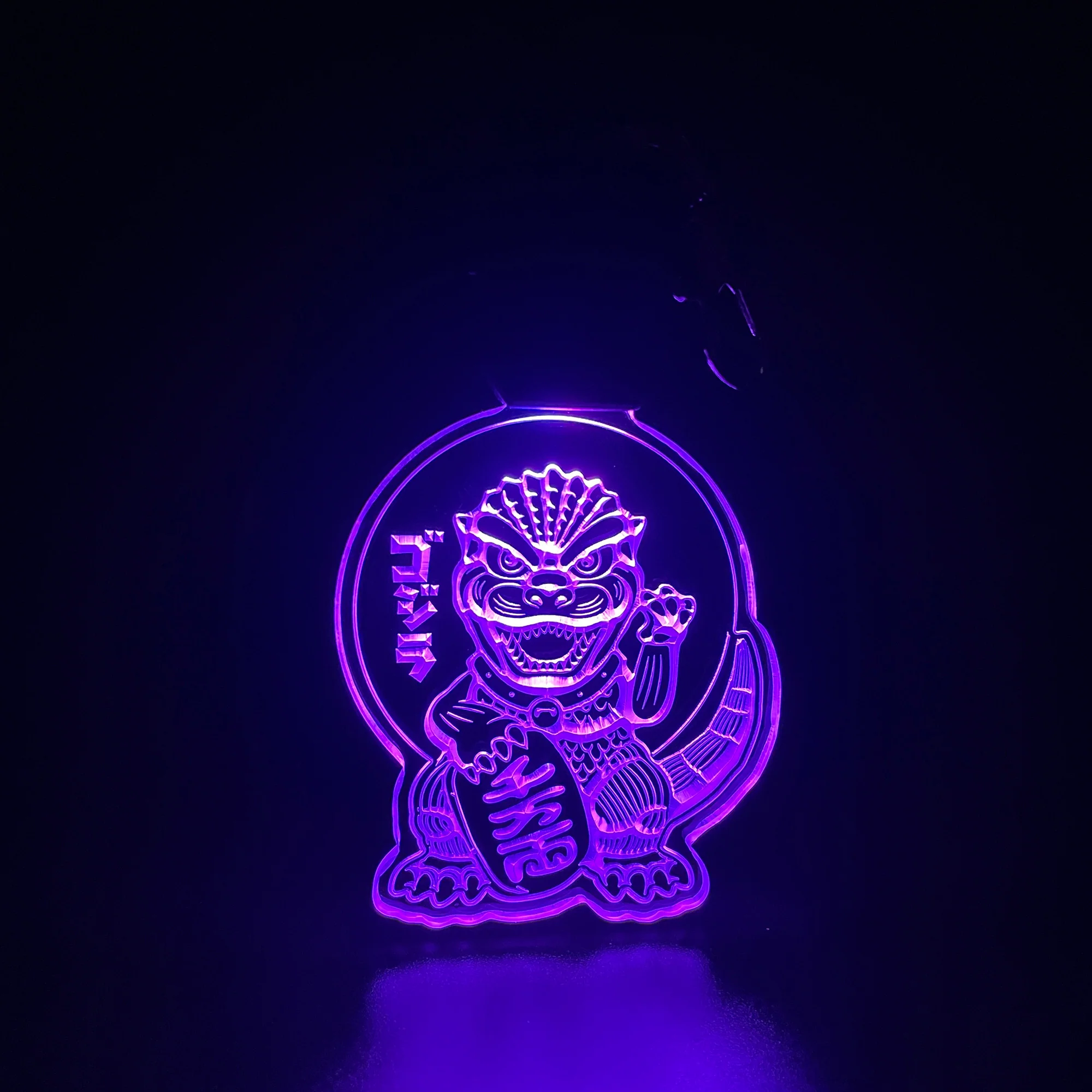 Godzilla LED Light Acrylic Keychain , Christmas Tree Ornament - Image 4