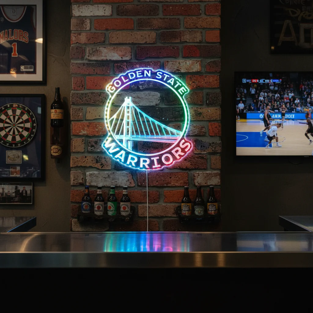 Golden State warriors Neon LED Sign with Dynamic RGB Colors - Image 8
