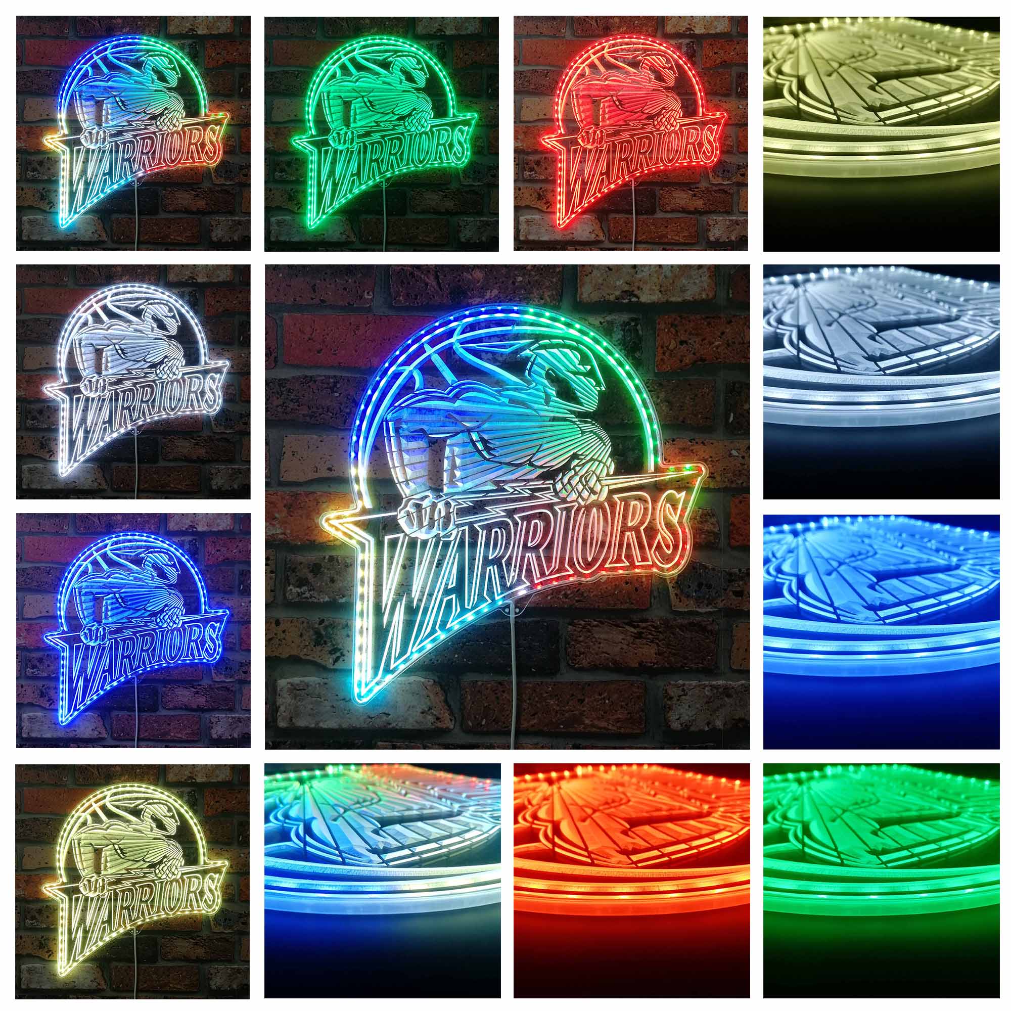 Golden State warriors Neon LED Sign with Dynamic RGB Colors - Image 2