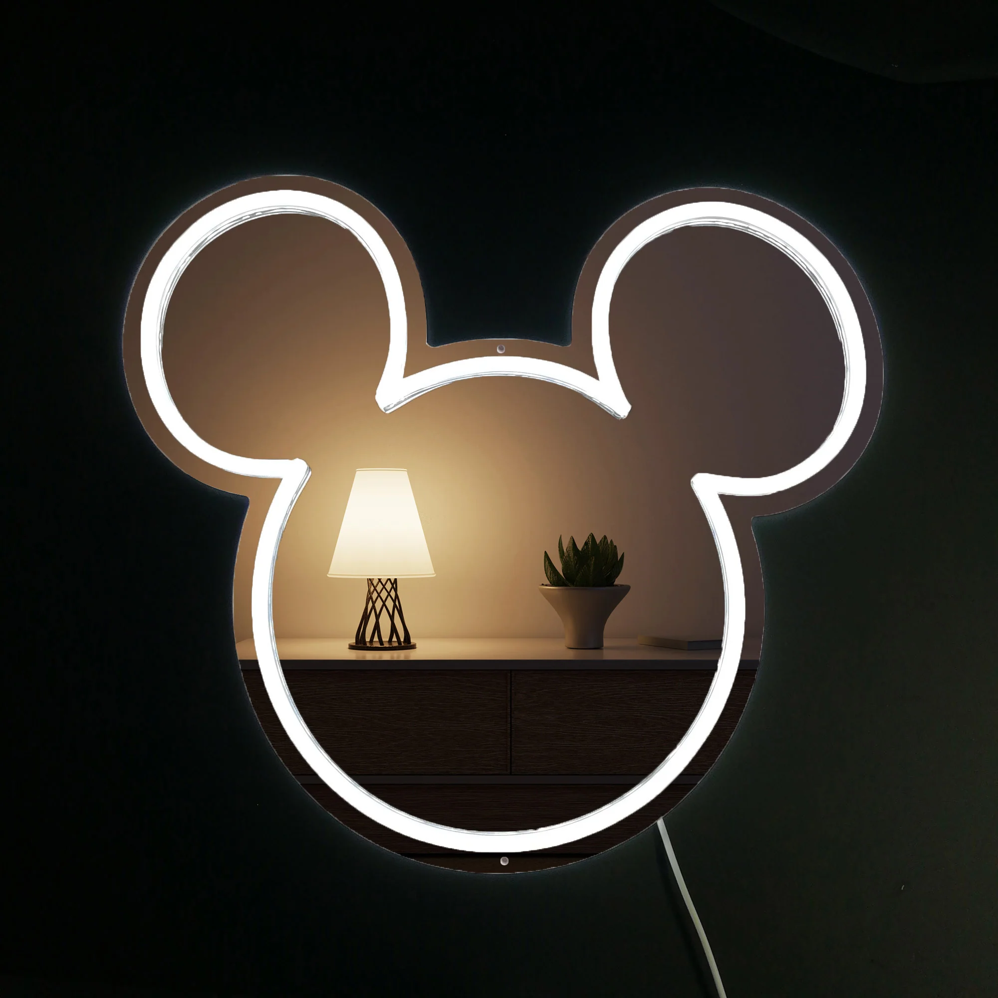 Mickey Mouse Neon Mirror LED Sign - Image 4