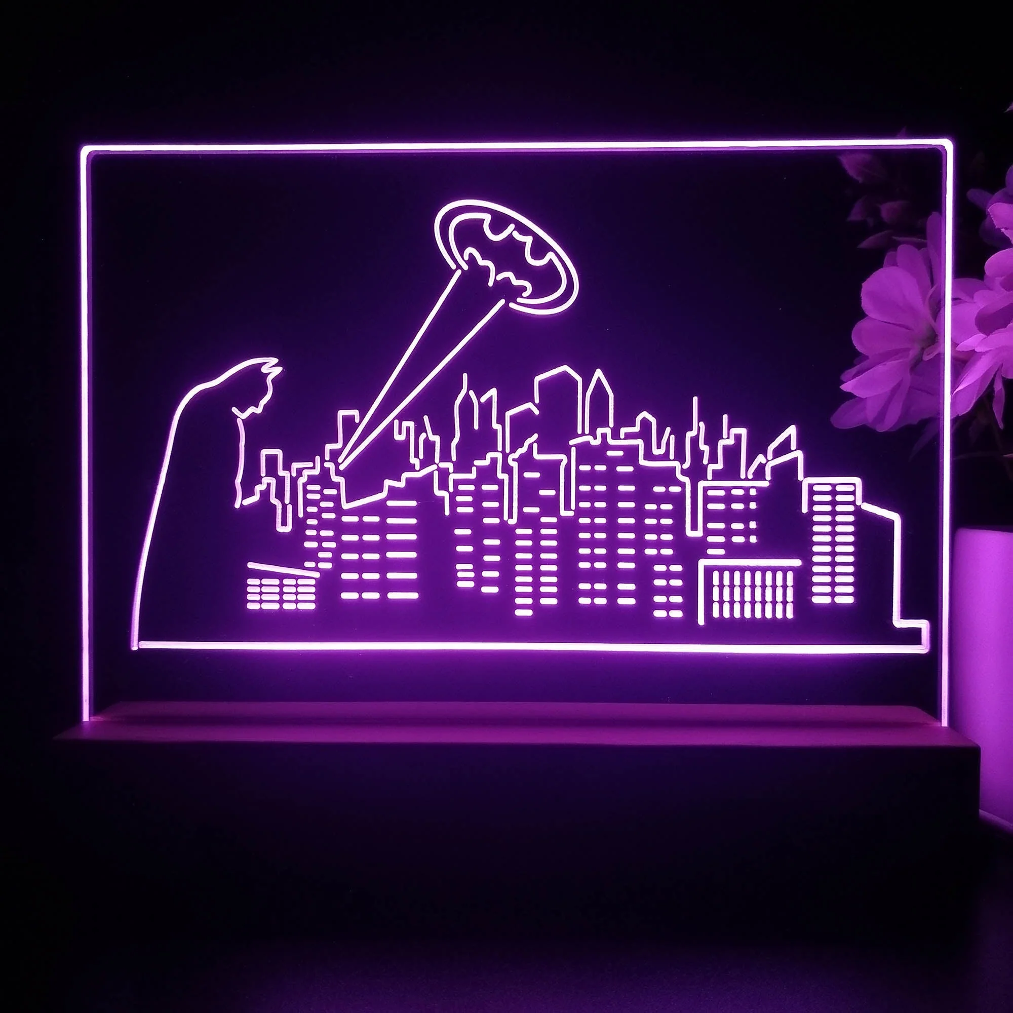 Gotham City Batman 3D Illusion Night Light Desk Lamp - Image 4