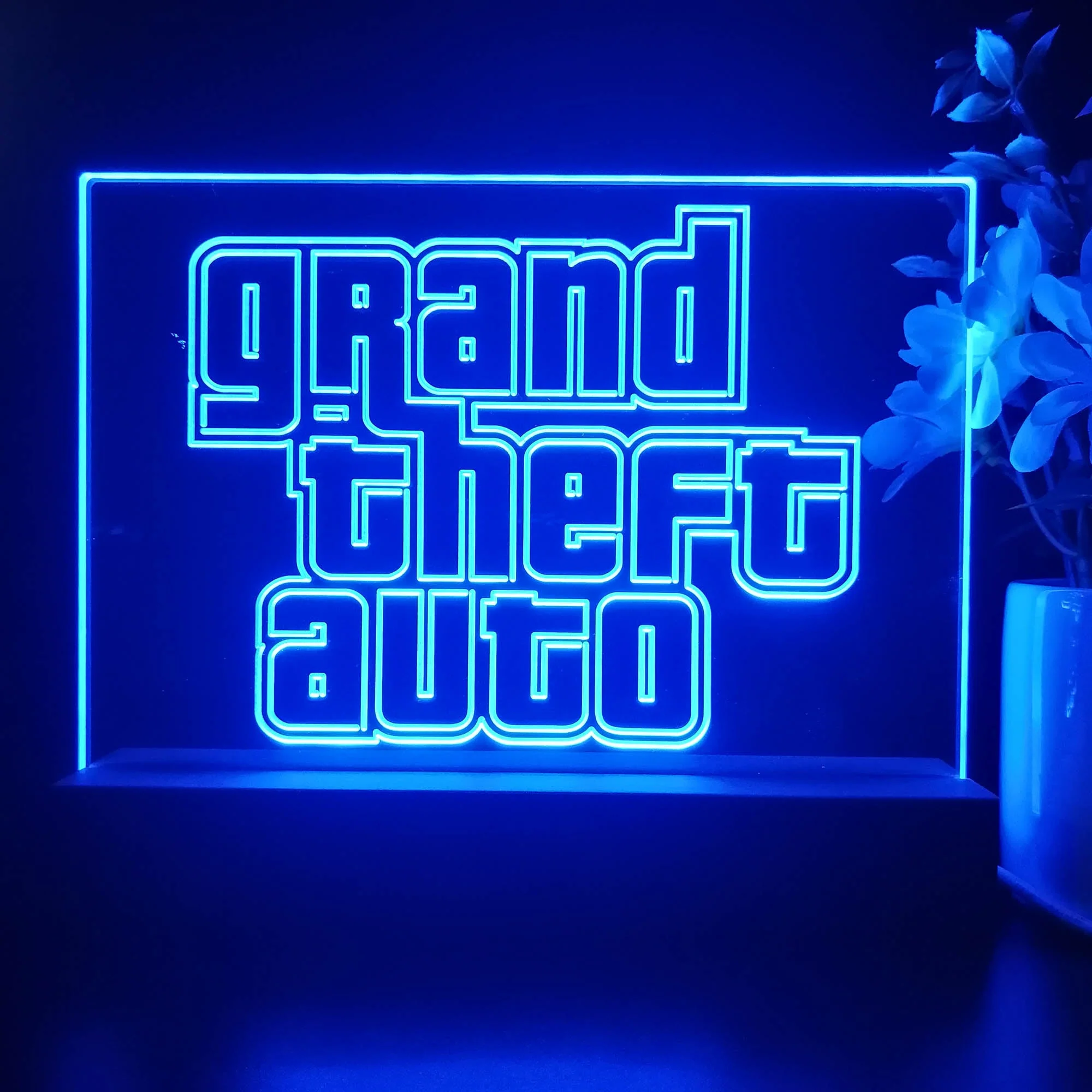 Grand Theft Auto GTA5 Neon Sign Game Room Table Top Lamp - Image 3