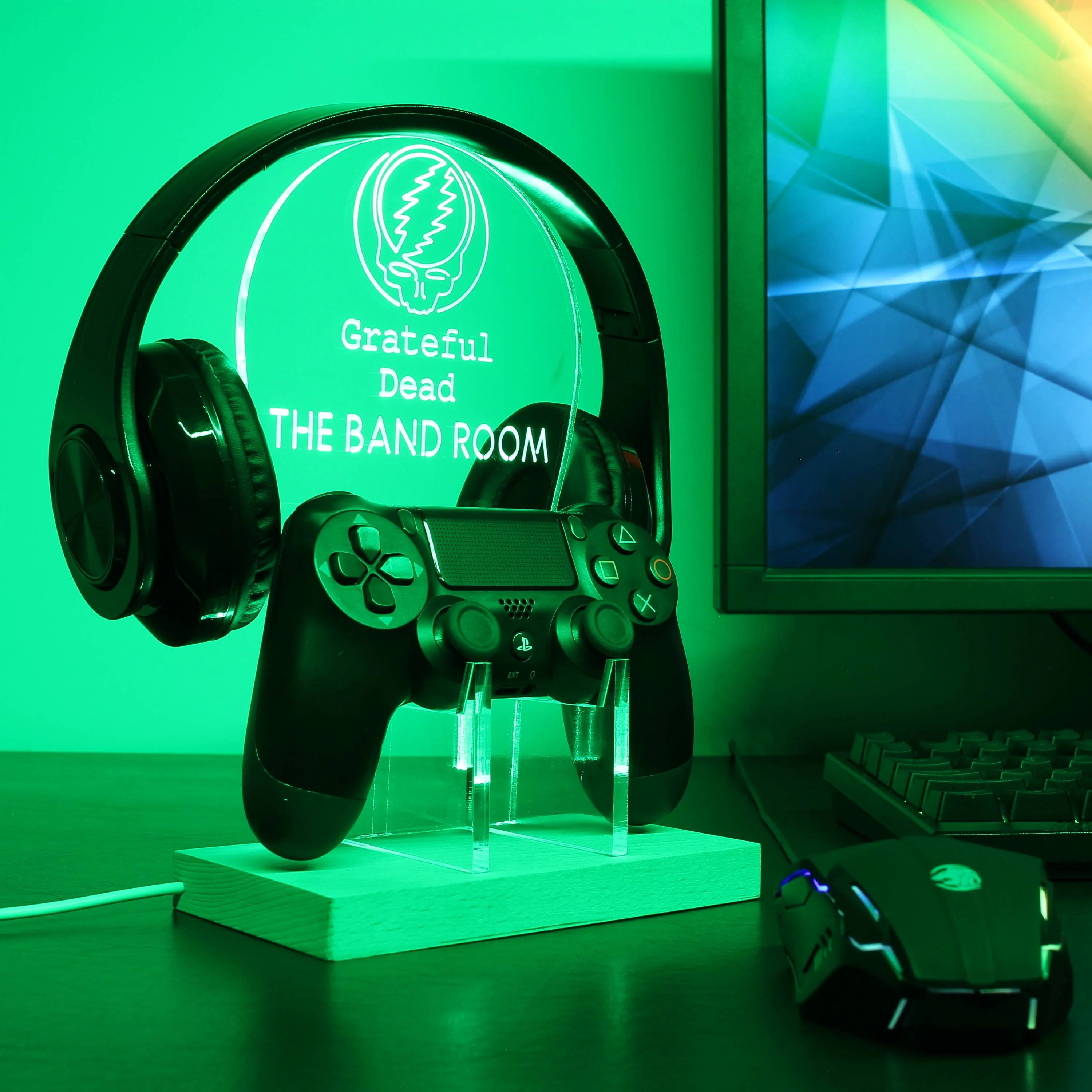 Grateful Dead Custom RGB LED Gaming Headset Controller Stand - Image 4