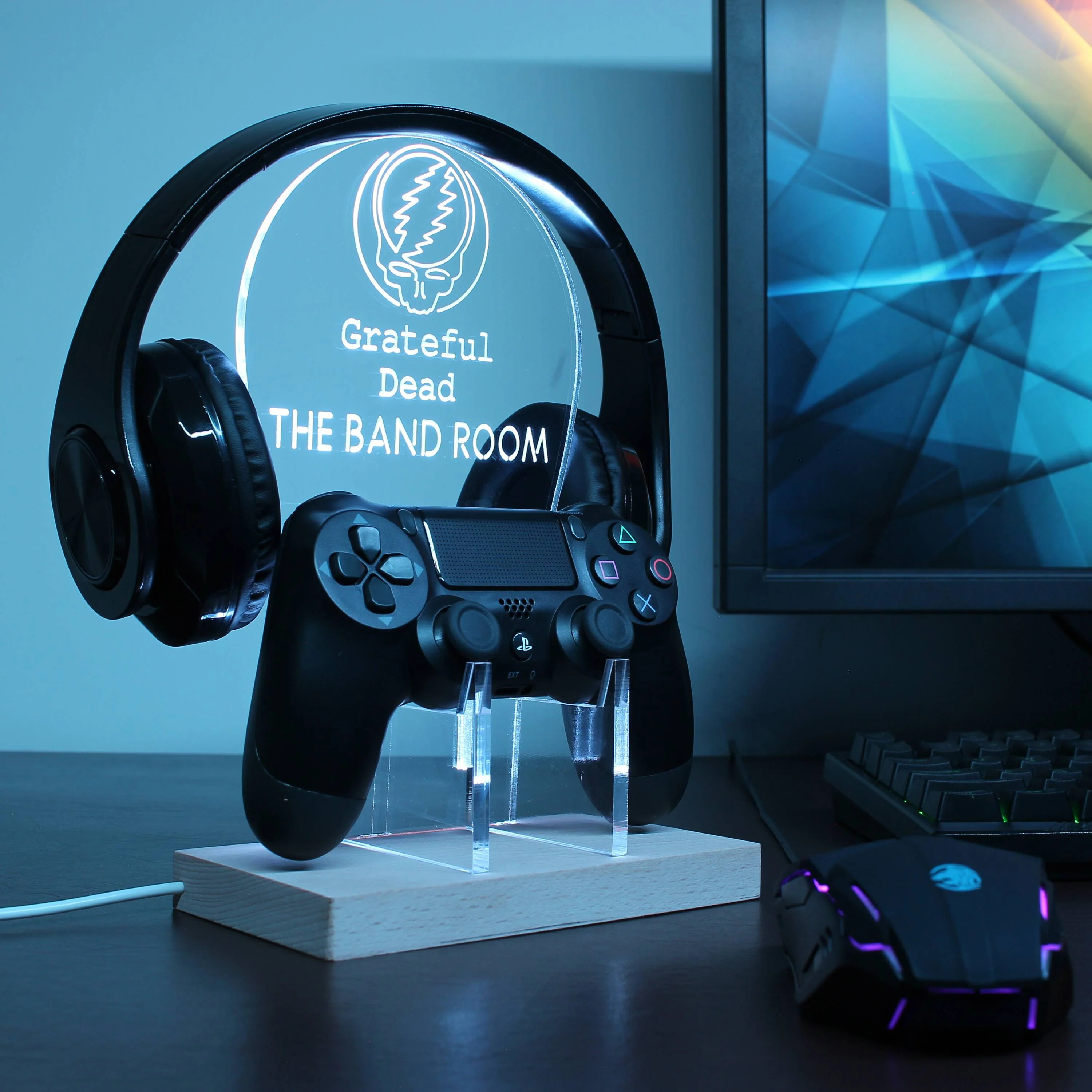 Grateful Dead Custom RGB LED Gaming Headset Controller Stand - Image 5