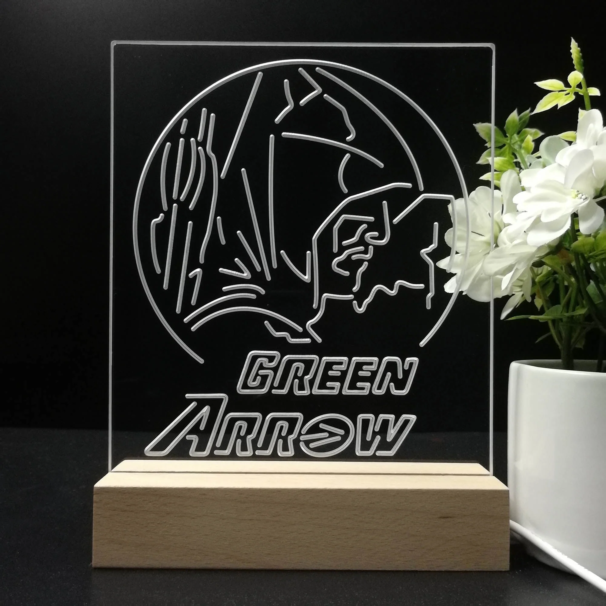 Green Arrow Oliver Queen 3D Illusion Night Light Desk Lamp - Image 8