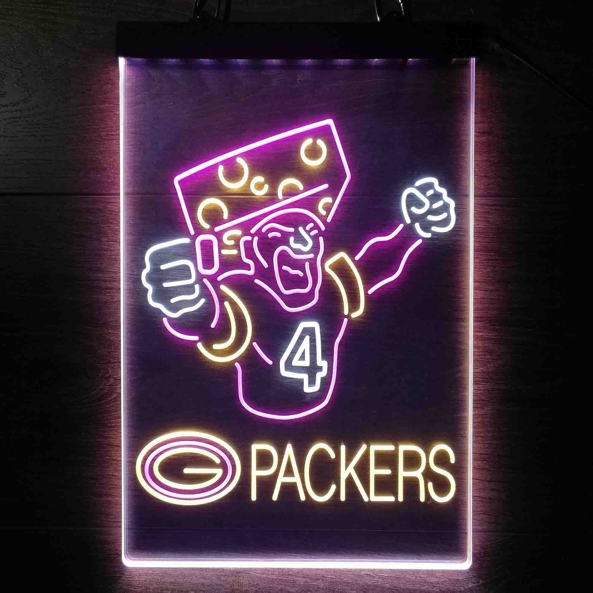 Green Bay Packers #4 Brett Favre Neon LED Sign 3 Colors - Image 7