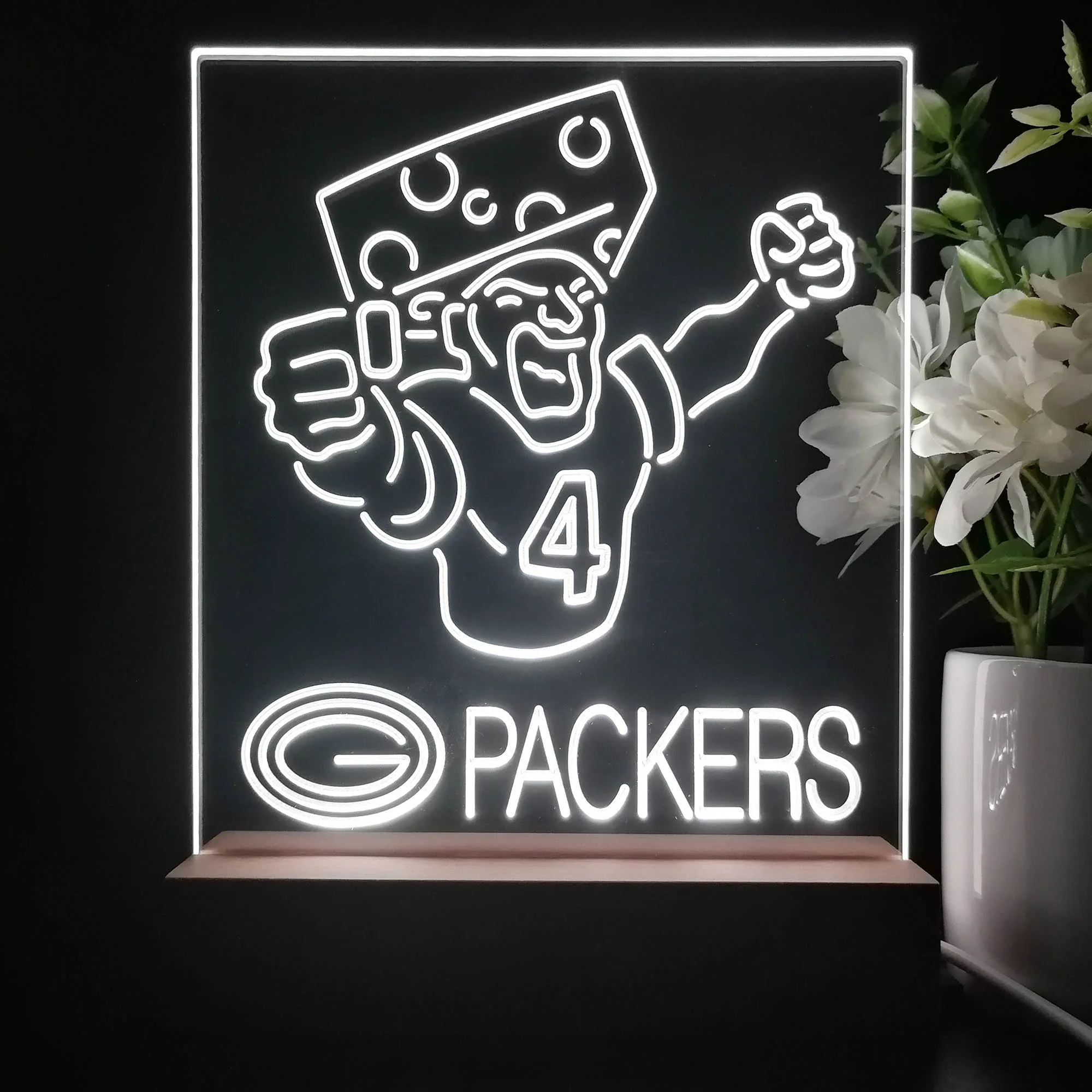 Green Bay Packer #4 Brett Favre Night Light Neon Pub Bar Lamp - Image 2