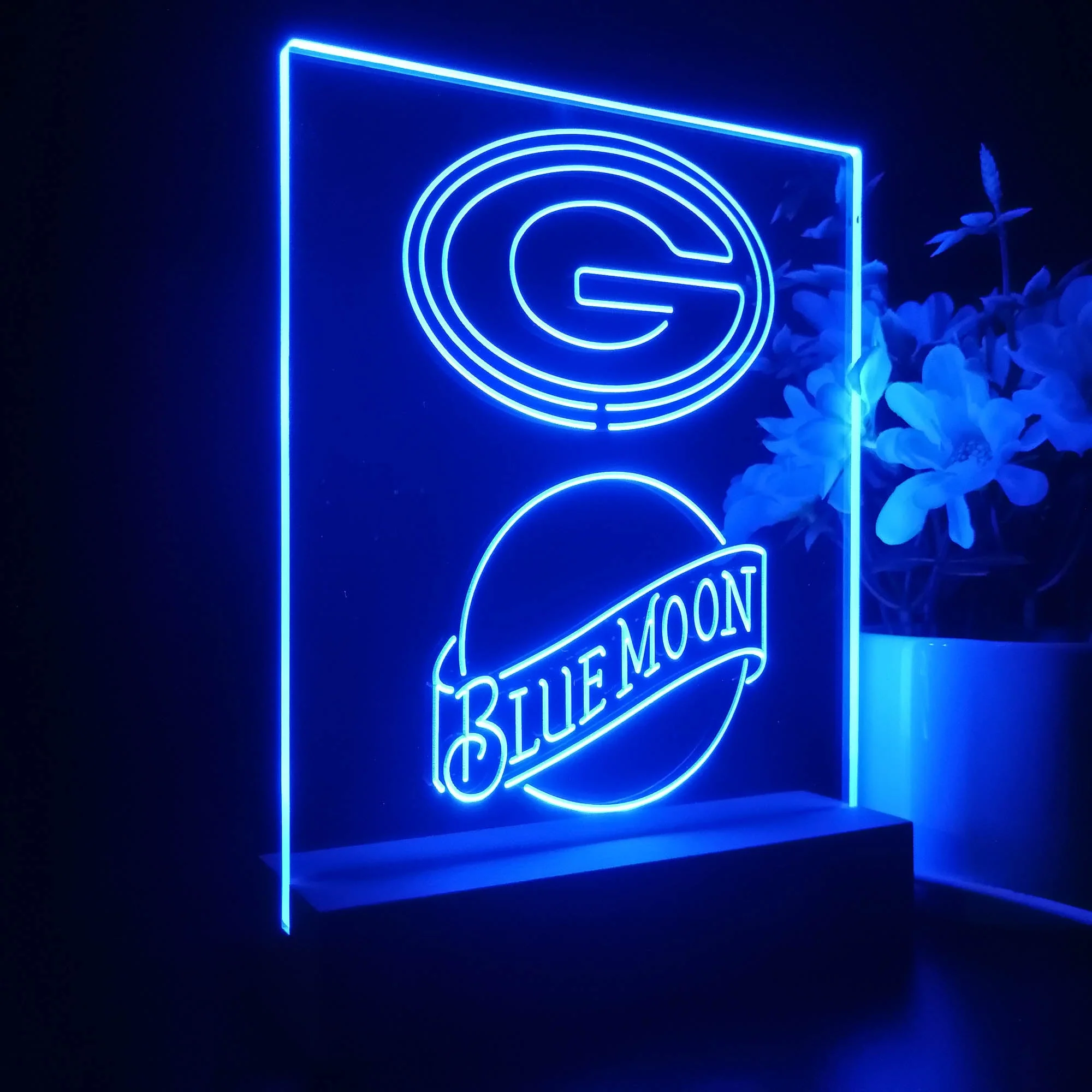 Green Bay Packers Blue Moon Neon Sign Pub Bar Lamp - Image 7