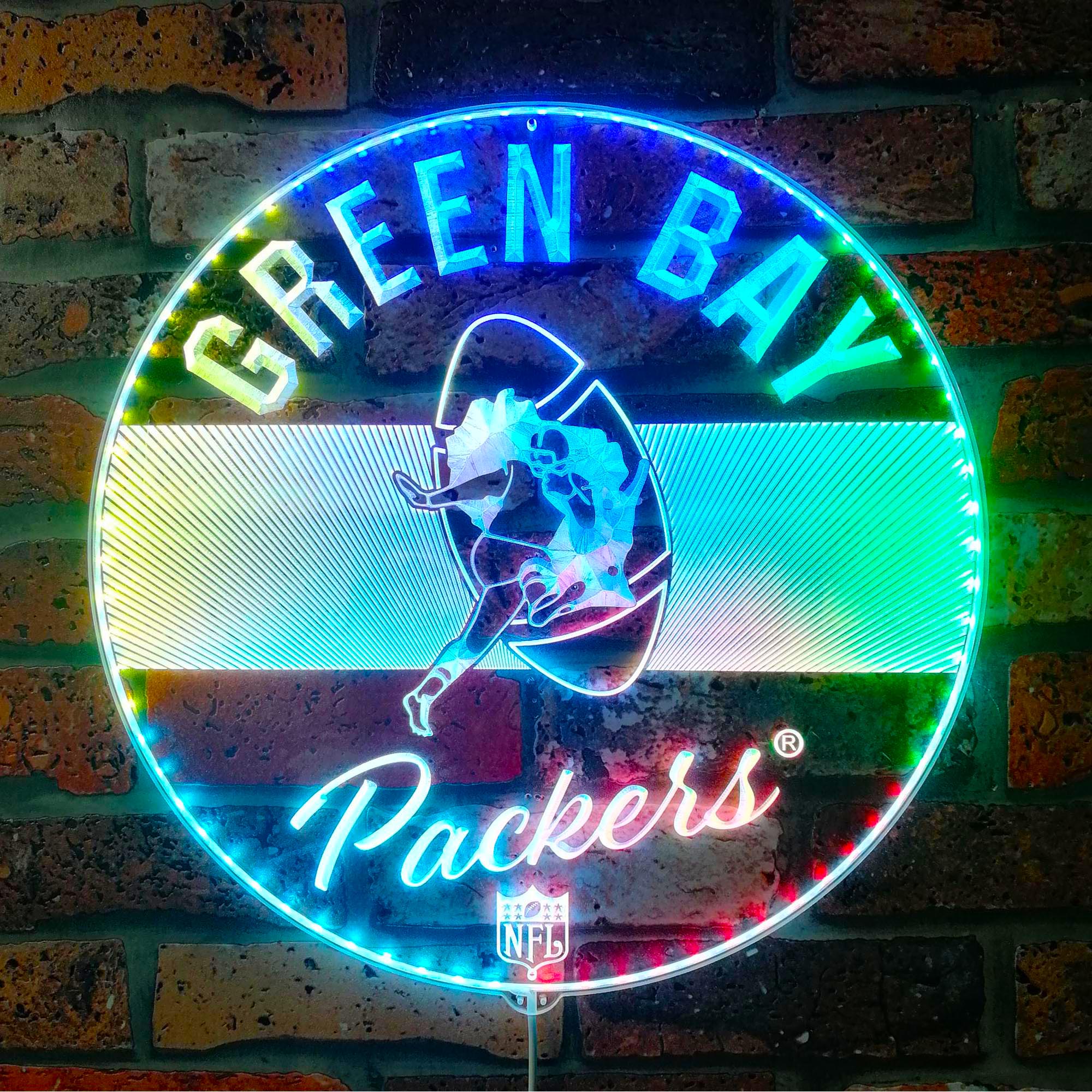 Green Bay Packers Neon LED Sign with Dynamic RGB Colors