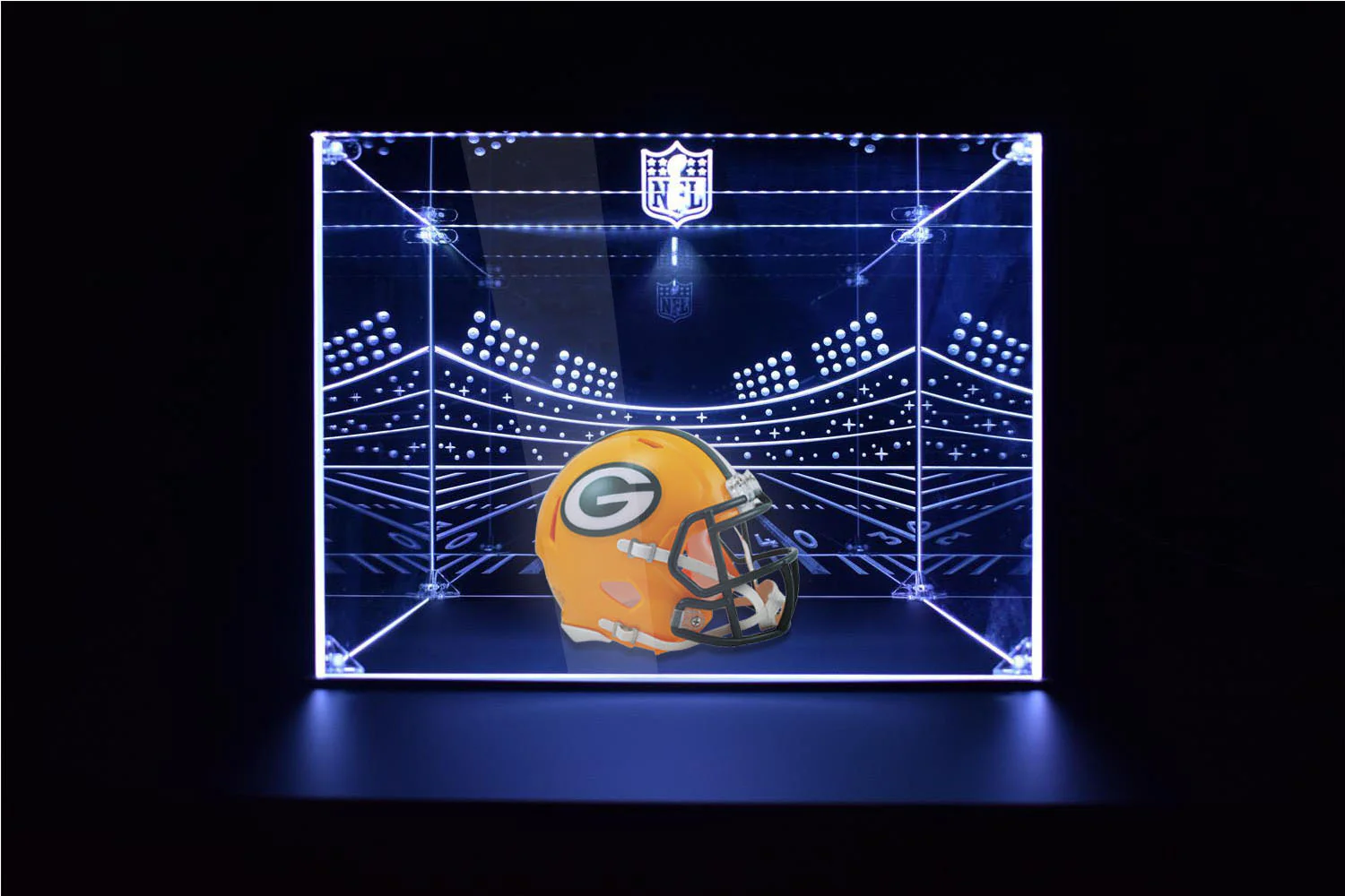 Green Bay Packers Football Helmet LED Light Display Case | Football Memorabilia Collectibles Display - Image 5