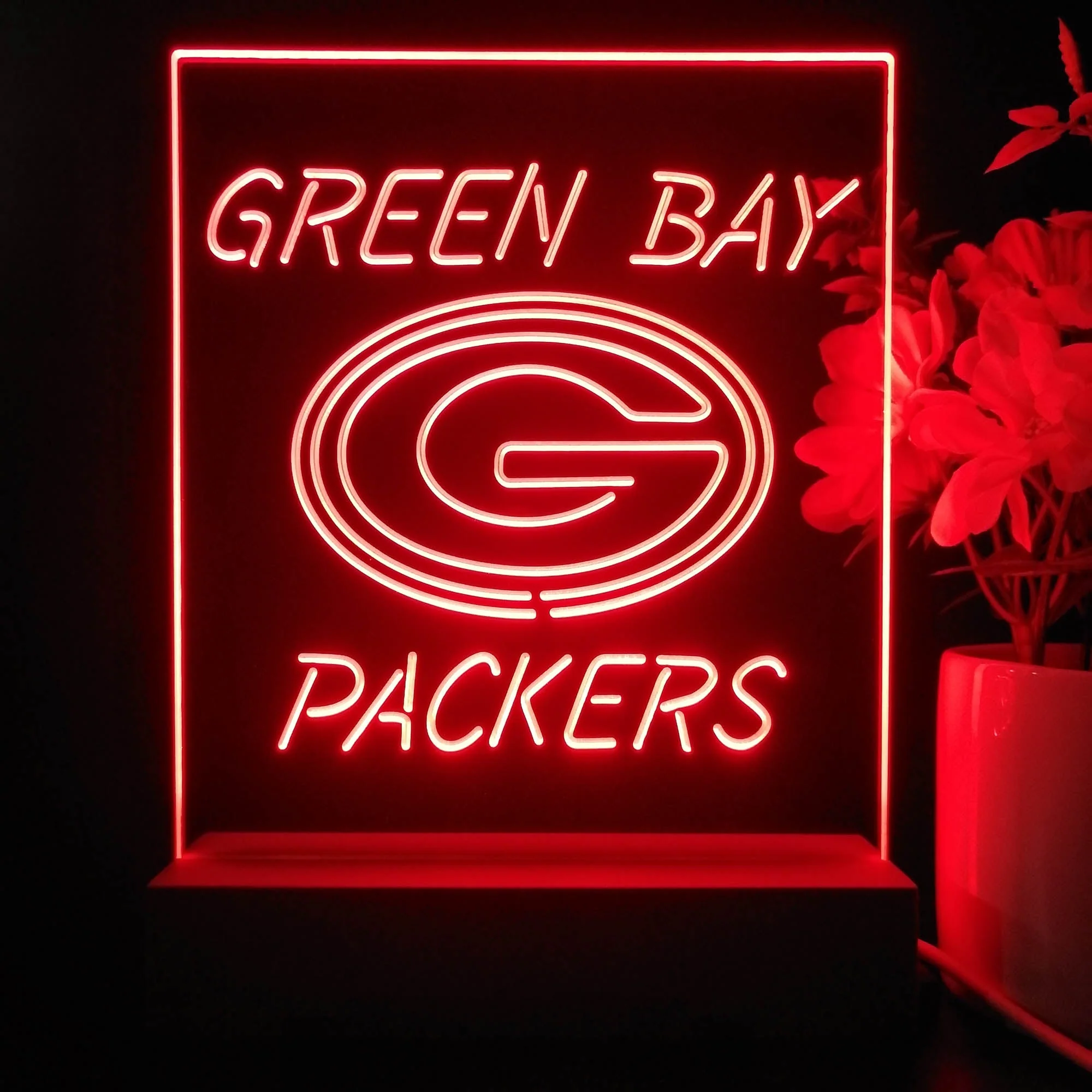 Green Bay Packers Neon Sign Table Top Lamp - Image 3