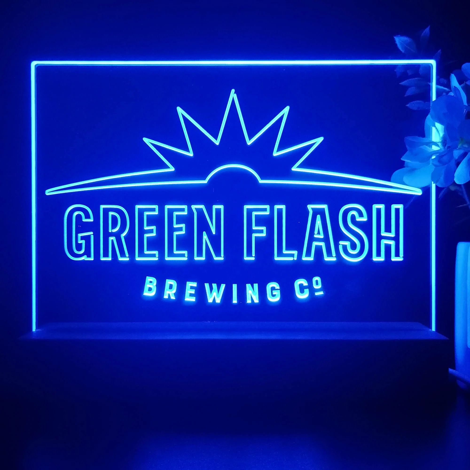 Green Flash Brewing Co. Neon Sign Pub Bar Decor Lamp - Image 3