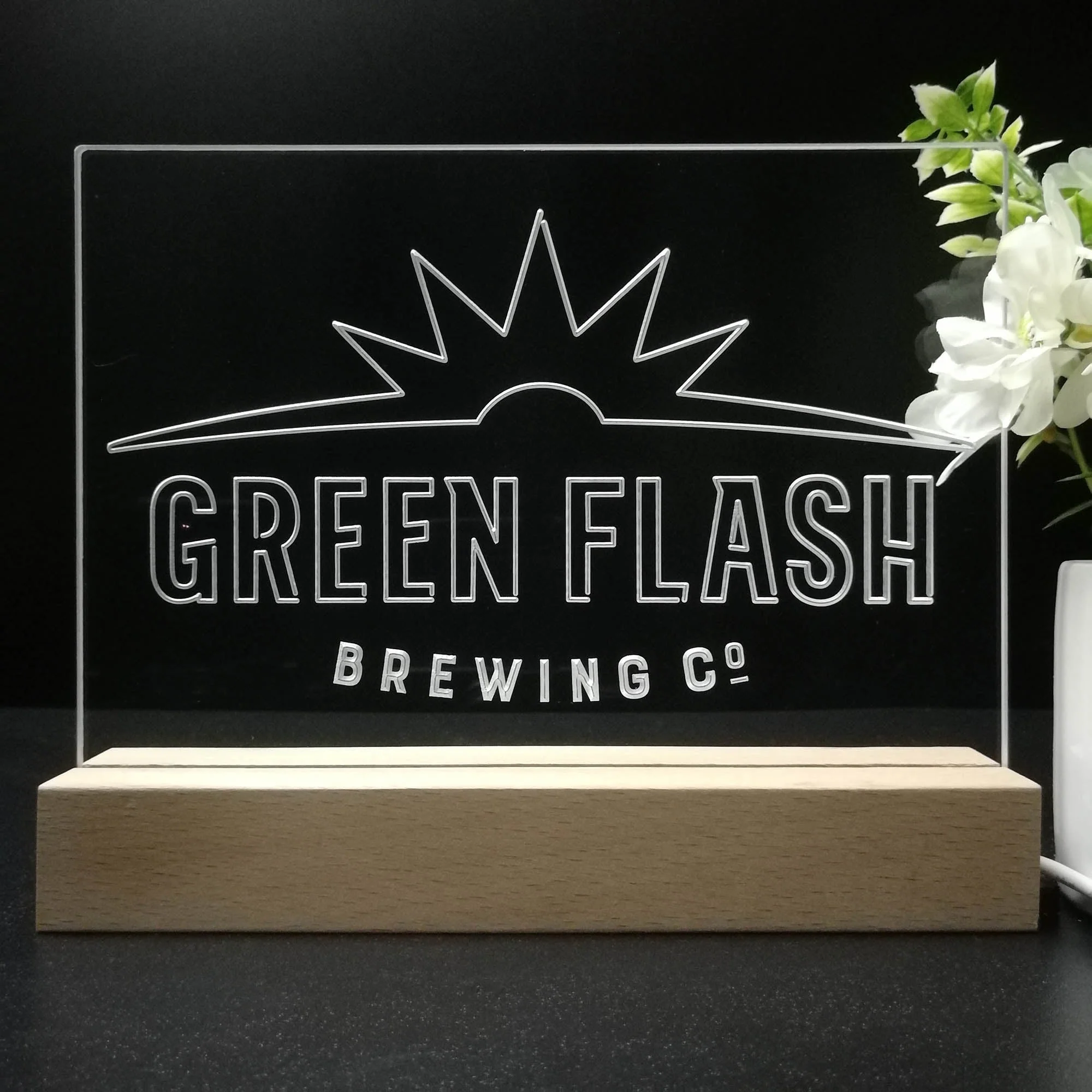 Green Flash Brewing Co. Neon Sign Pub Bar Decor Lamp - Image 8