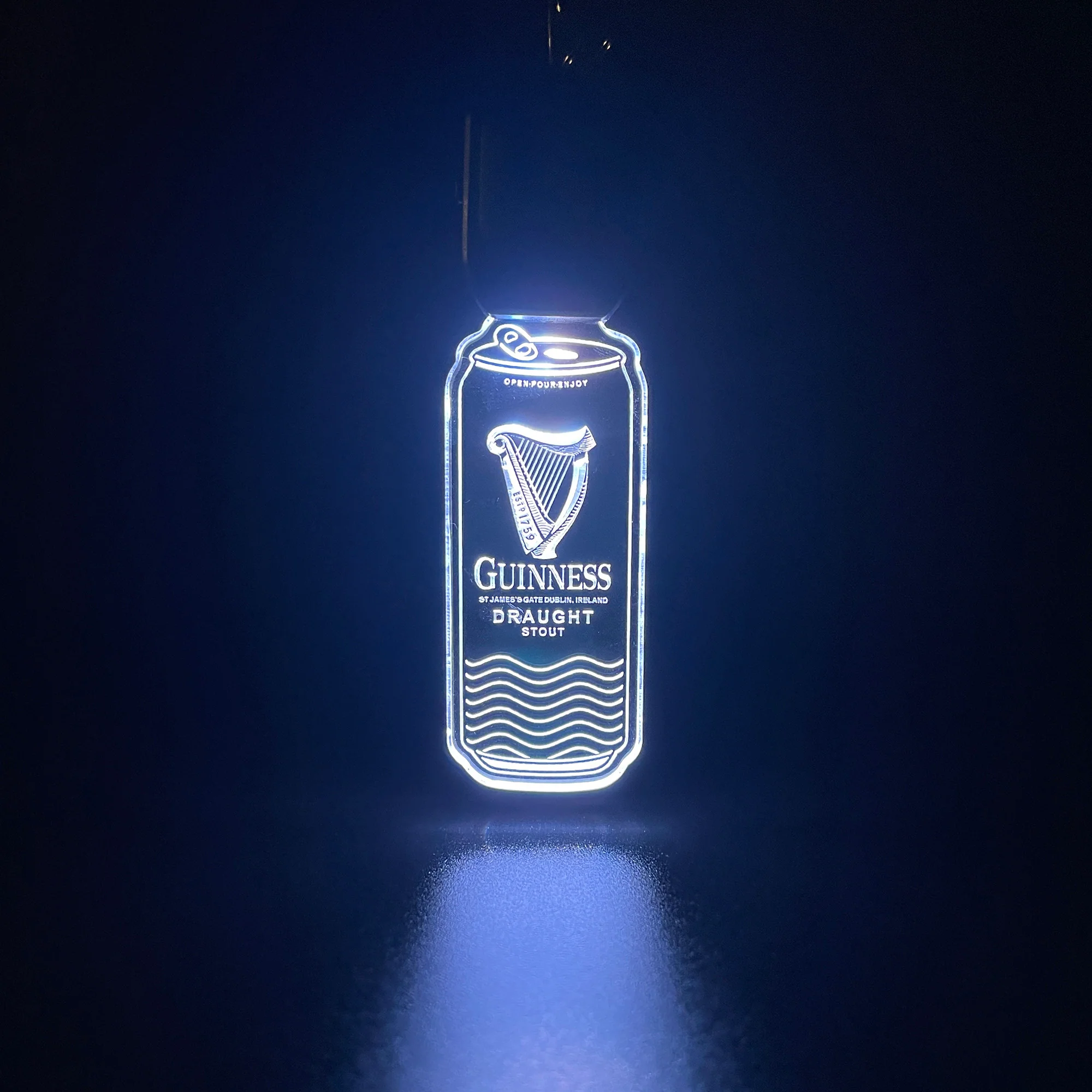 Guinness Beer Can LED Light Acrylic Keychain , Christmas Tree Ornament - Image 6