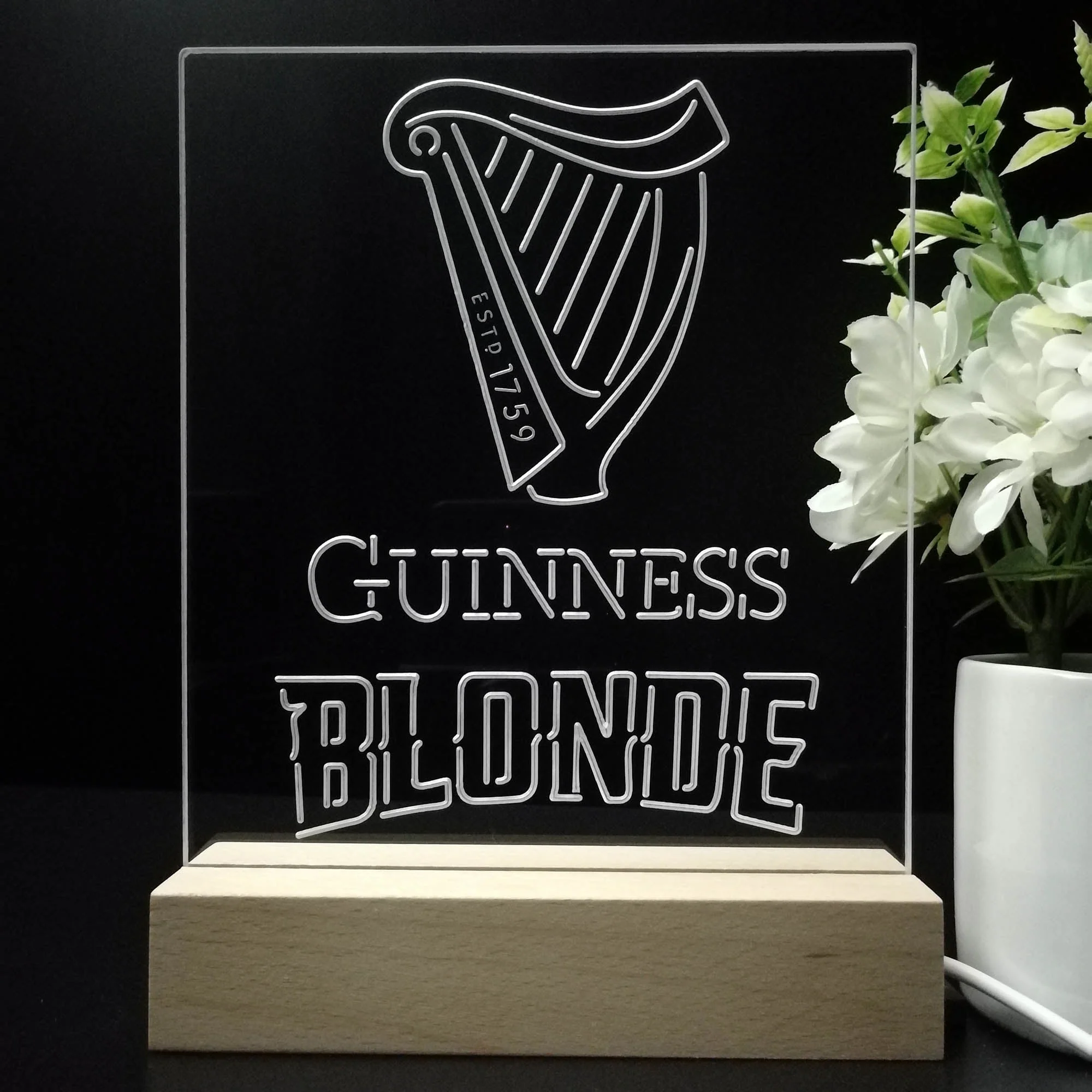 Guinness Blonde Golden Beer Night Light Neon Pub Bar Lamp - Image 8