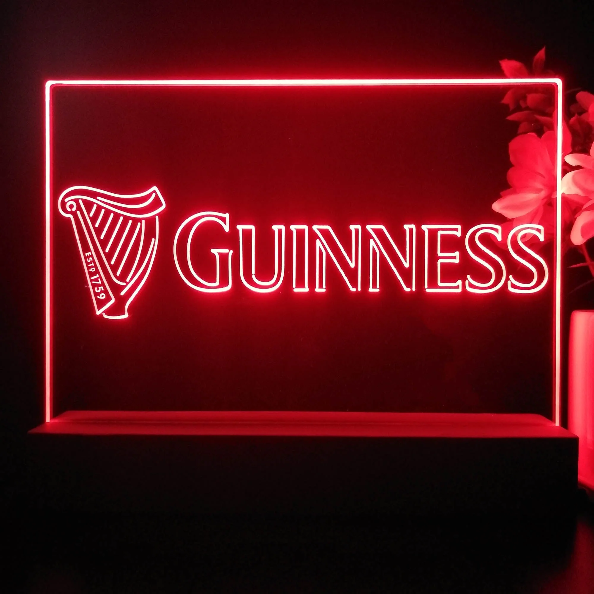 Guinness Dark Stout Beer Neon Sign Pub Bar Decor Lamp