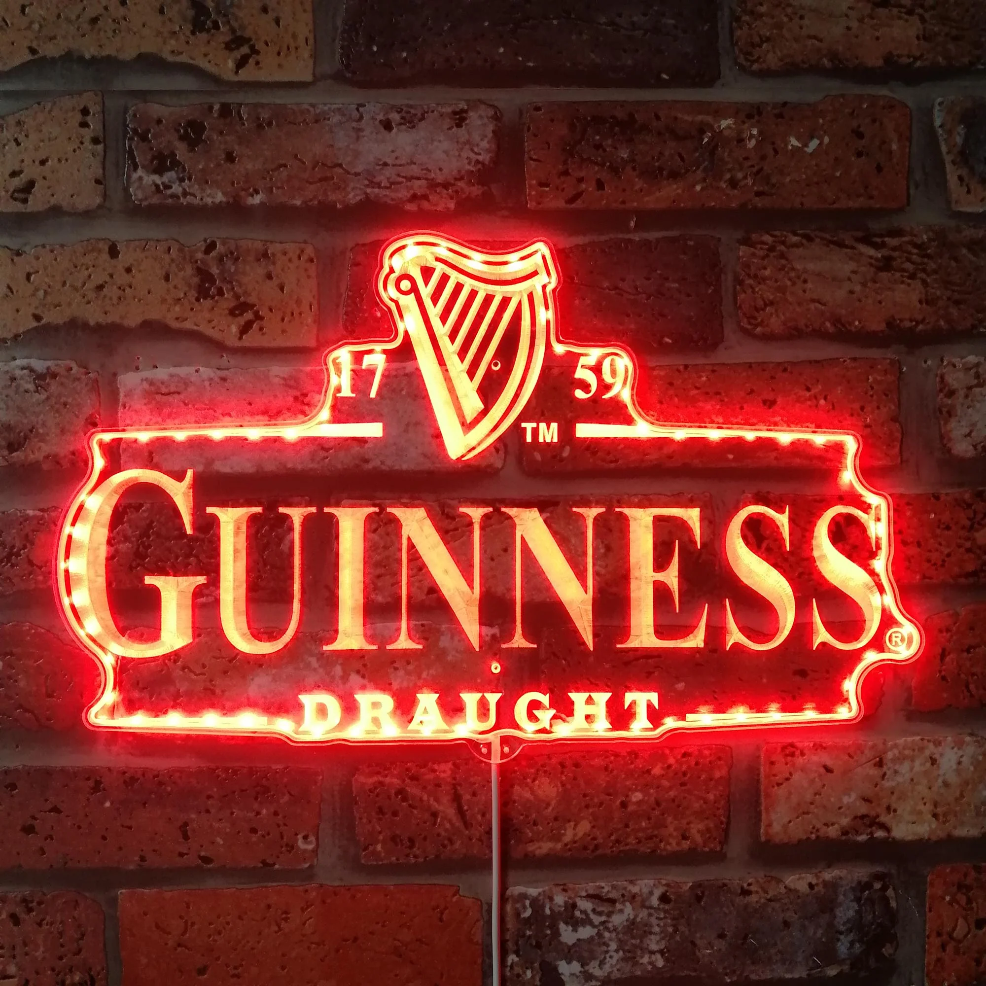 Guinness Draught Neon LED Sign with Dynamic RGB Colors - Image 3