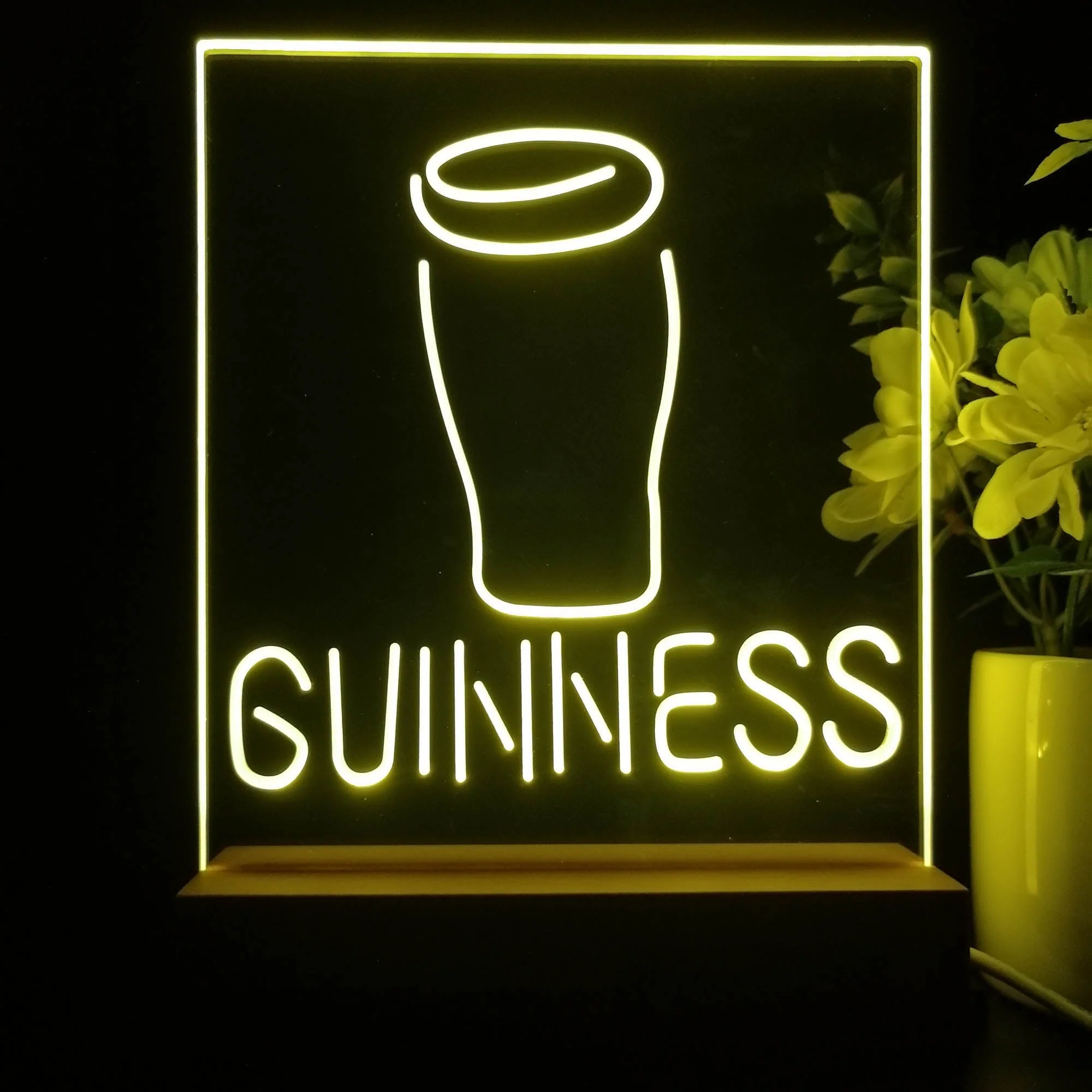 Guinness Glass Beer on tap Bar Decor 3D Illusion Night Light Desk Lamp - Image 3