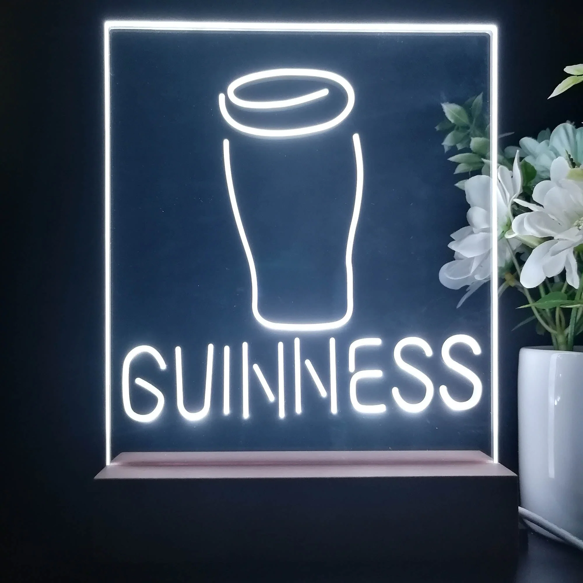 Guinness Glass Beer on tap Bar Decor 3D Illusion Night Light Desk Lamp - Image 4
