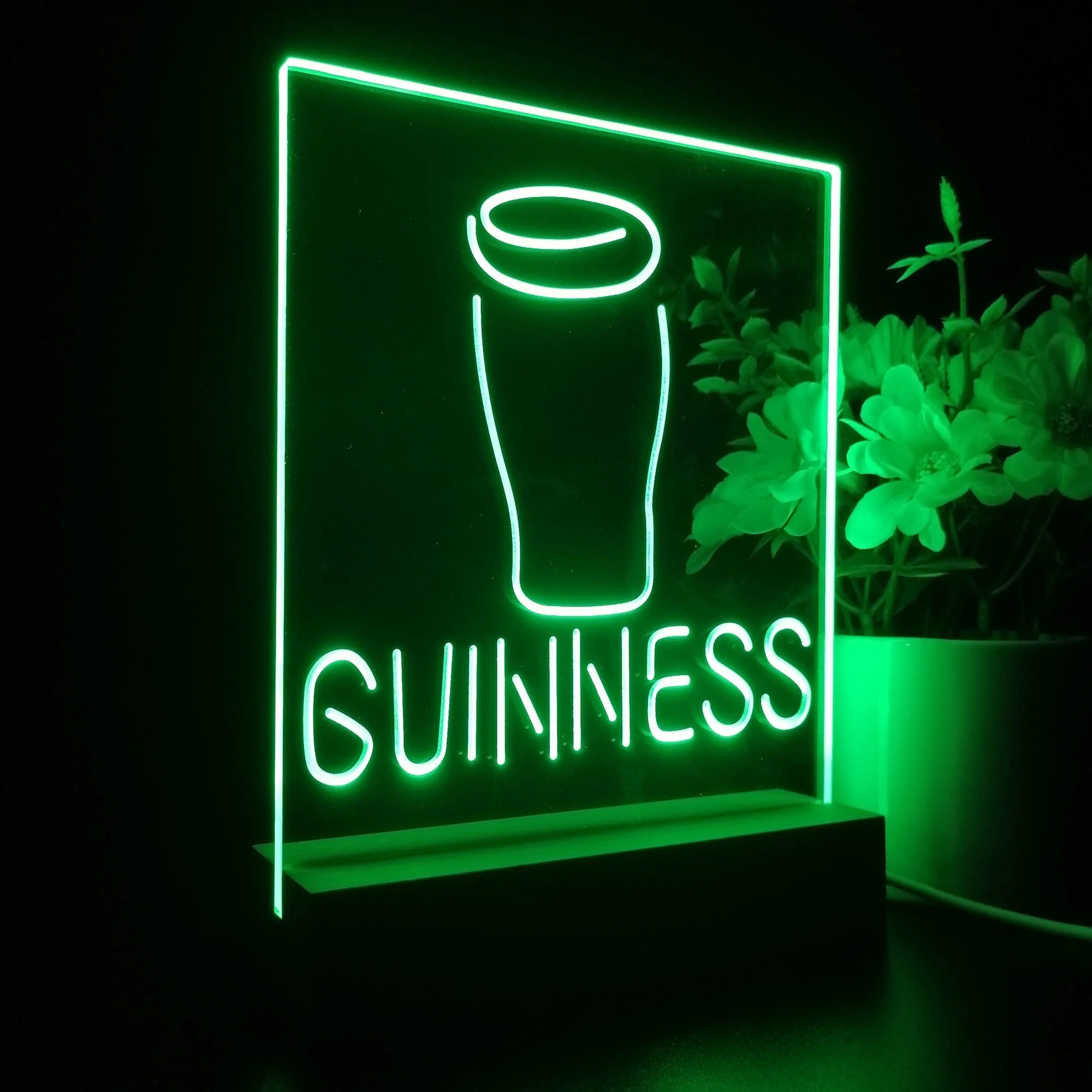 Guinness Glass Beer on tap Bar Decor 3D Illusion Night Light Desk Lamp - Image 6