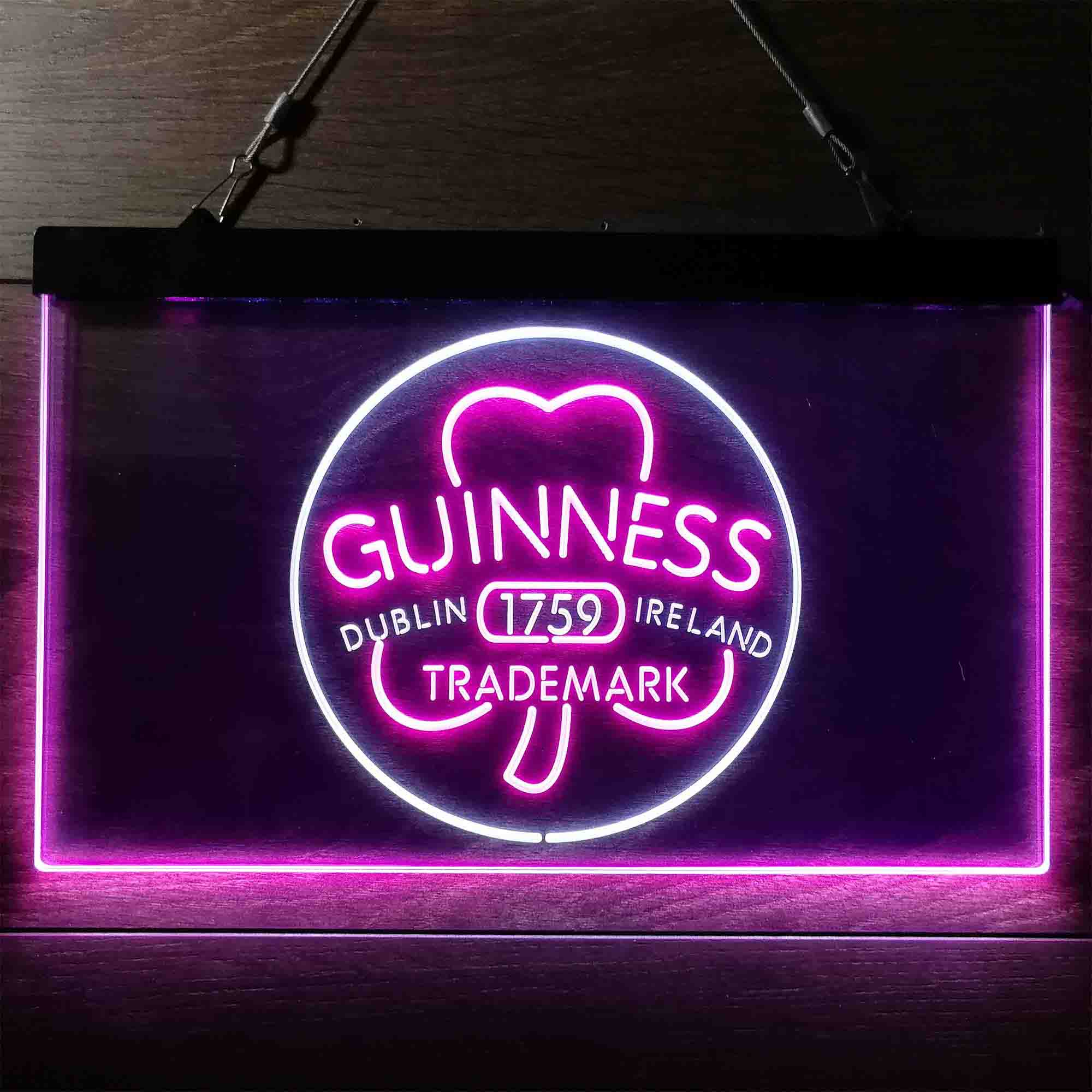 Guinness Shamrock Dublin Ireland 1759 Neon-Like LED Sign - Image 2