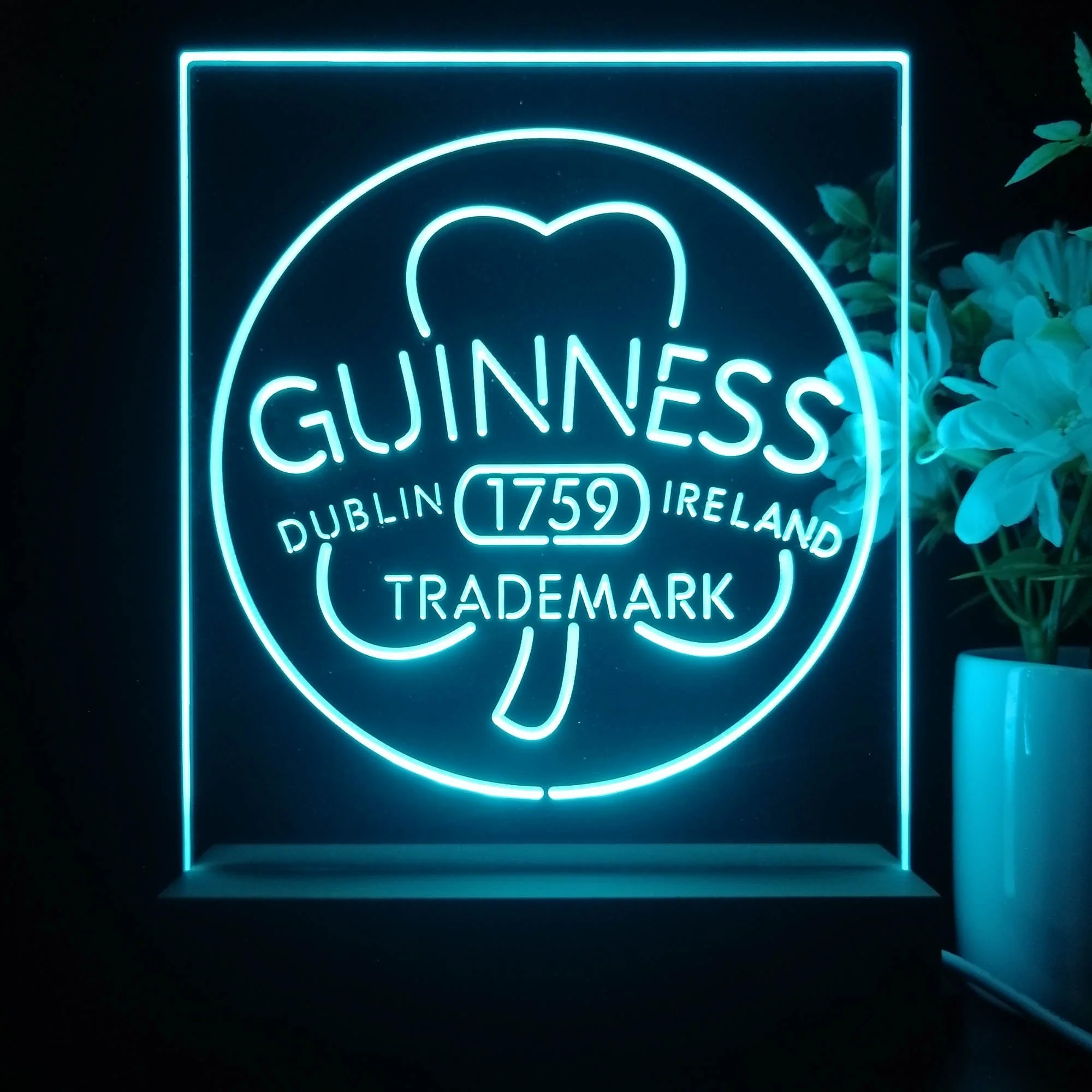 Guinness Shamrock Dublin Ireland 1759 3D Illusion Night Light Desk Lamp - Image 3