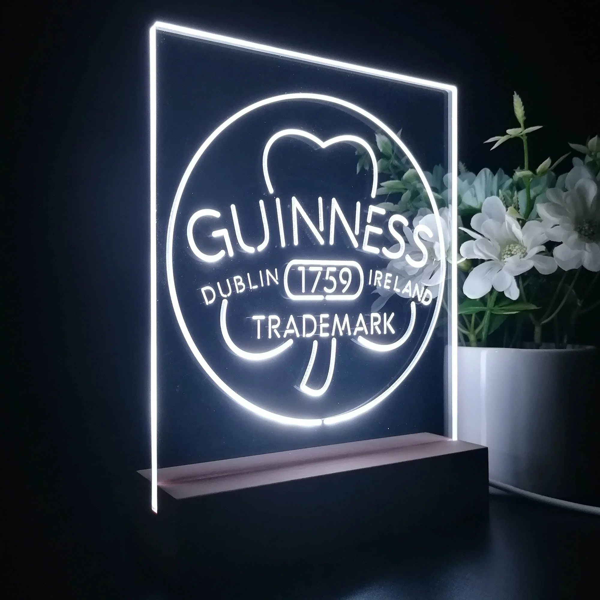 Guinness Shamrock Dublin Ireland 1759 3D Illusion Night Light Desk Lamp - Image 5