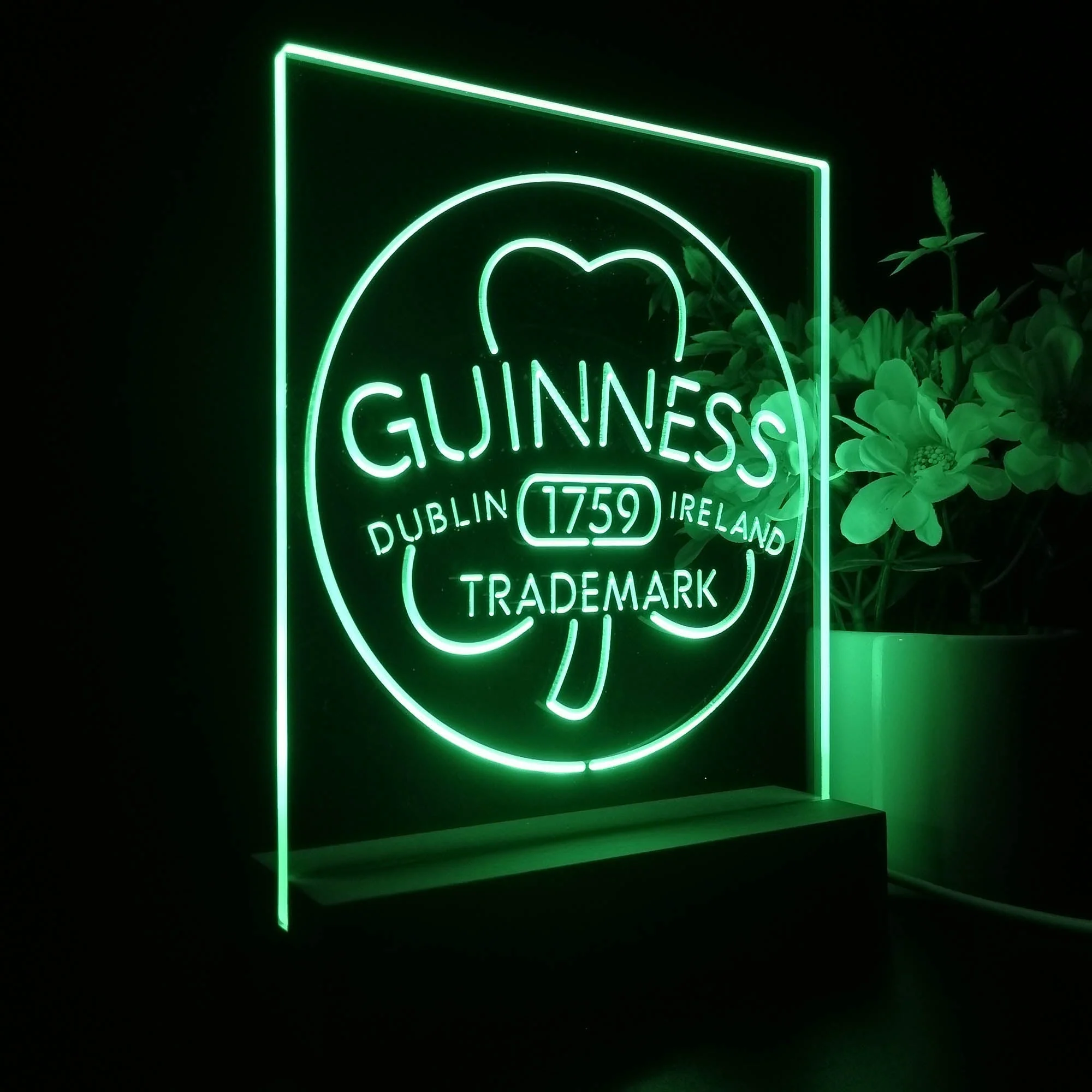 Guinness Shamrock Dublin Ireland 1759 3D Illusion Night Light Desk Lamp - Image 6