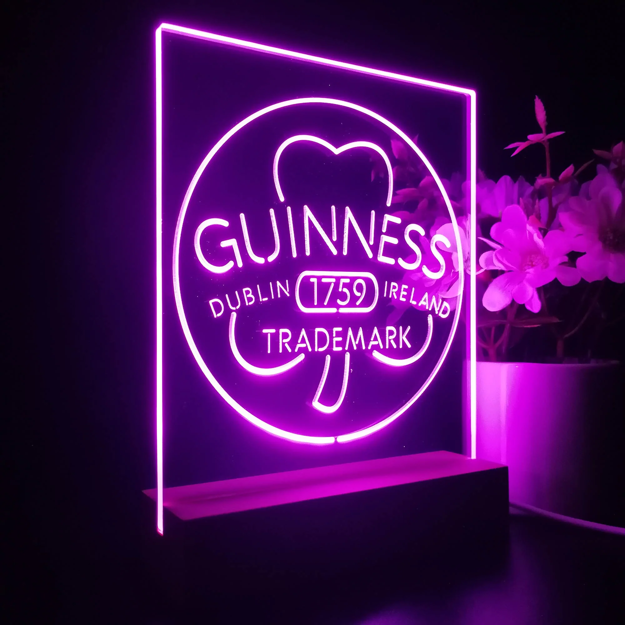 Guinness Shamrock Dublin Ireland 1759 3D Illusion Night Light Desk Lamp - Image 7