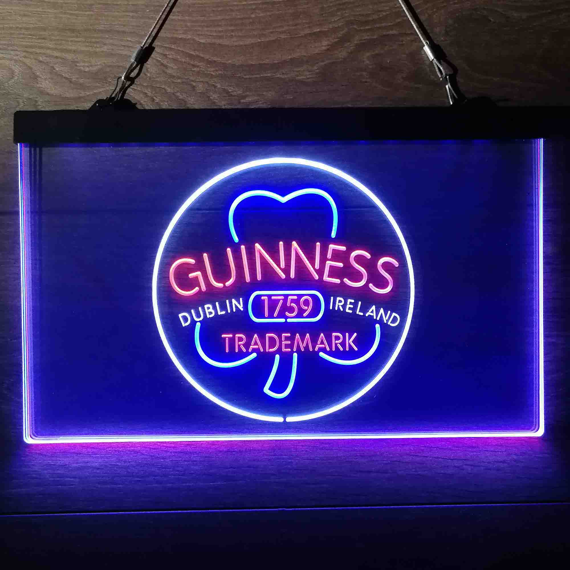Guinness Shamrock Dublin Ireland Neon 3-Color LED Sign - Image 3