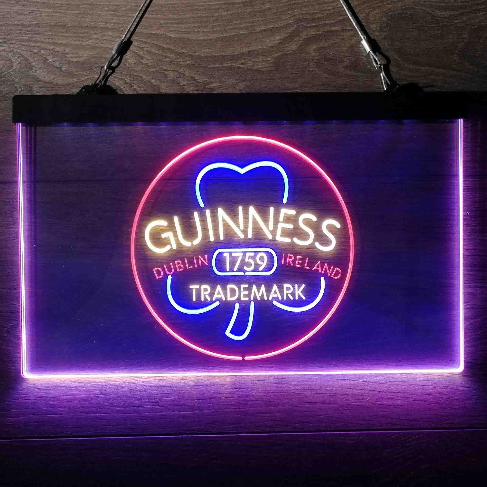 Guinness Shamrock Dublin Ireland Neon 3-Color LED Sign - Image 4