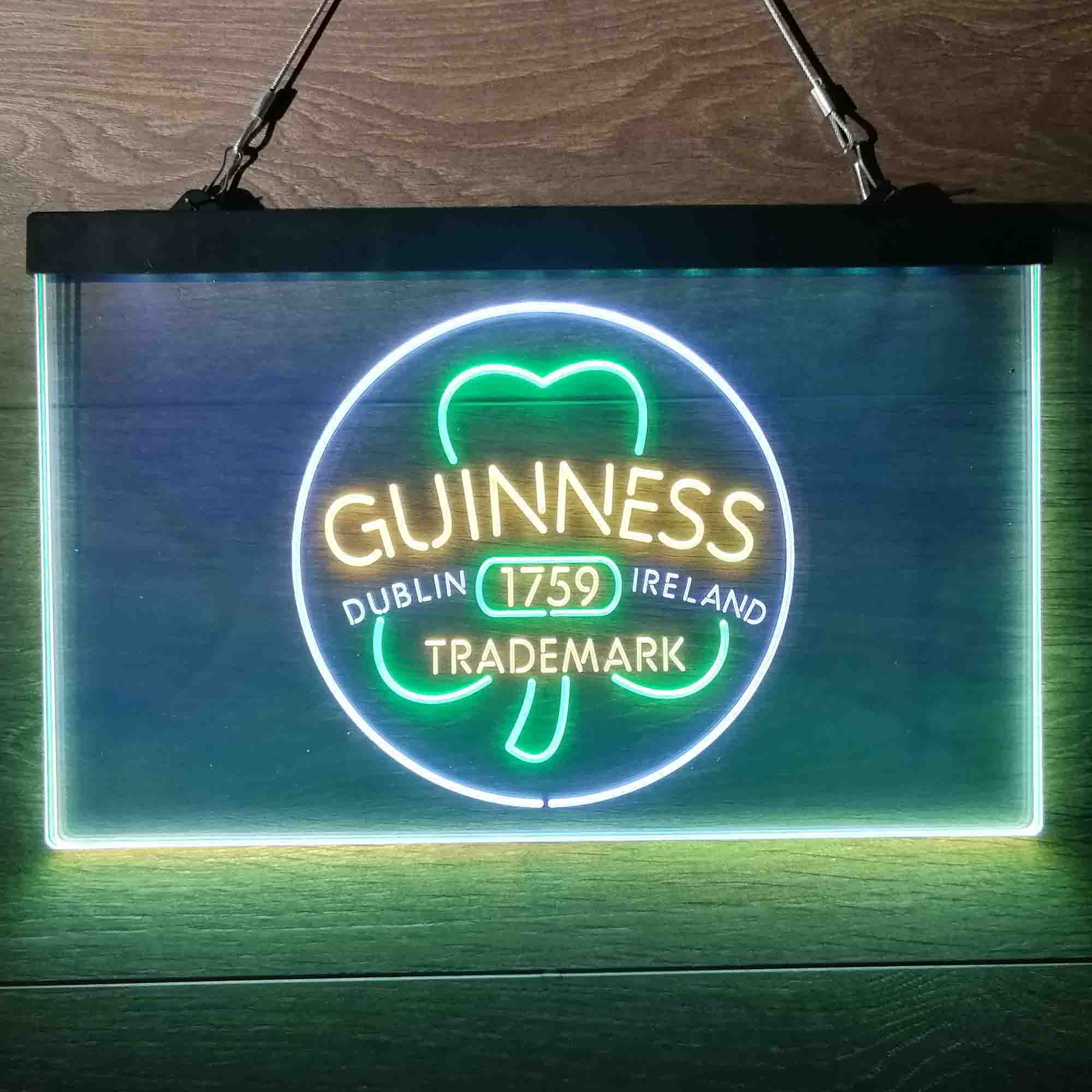 Guinness Shamrock Dublin Ireland Neon 3-Color LED Sign - Image 6