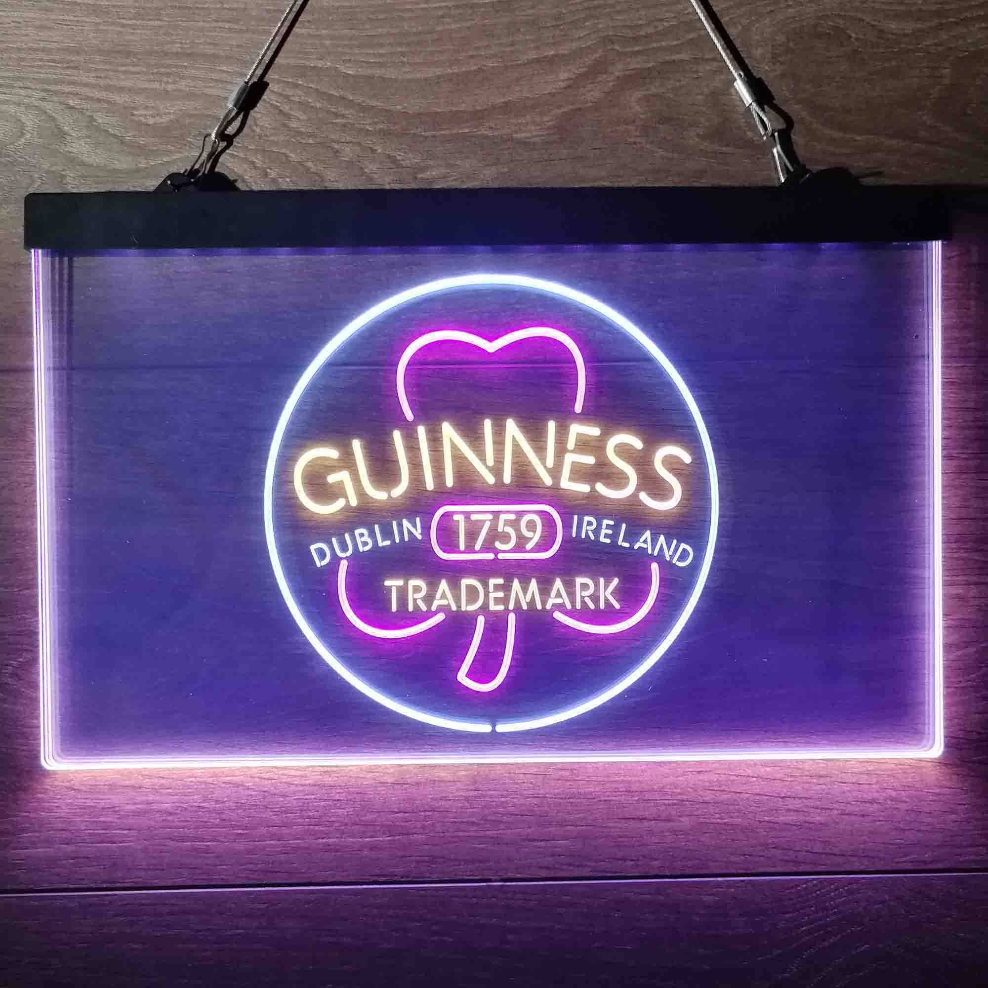 Guinness Shamrock Dublin Ireland Neon 3-Color LED Sign - Image 9