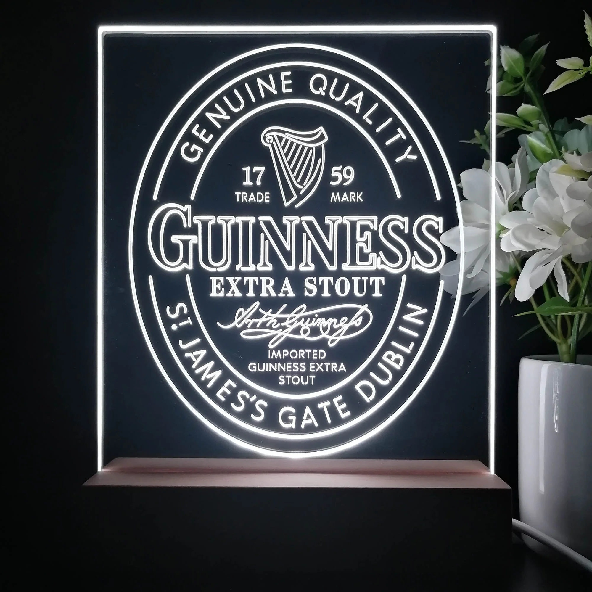 Guinness Stout Extra 1759 Night Light Neon Pub Bar Lamp - Image 2