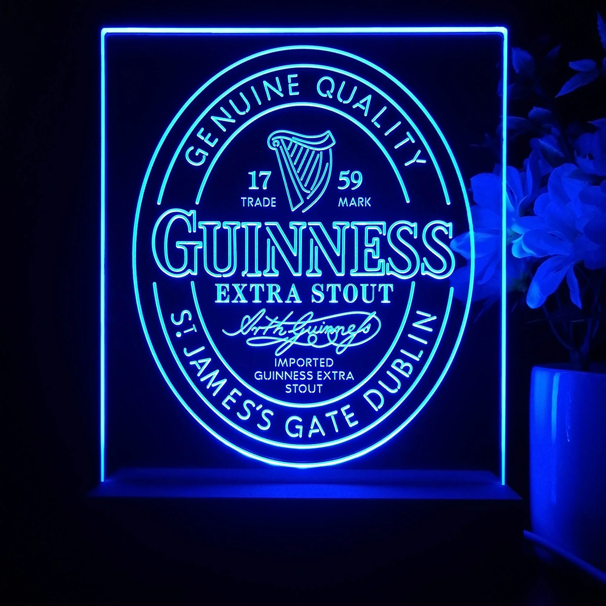 Guinness Stout Extra 1759 Night Light Neon Pub Bar Lamp - Image 3