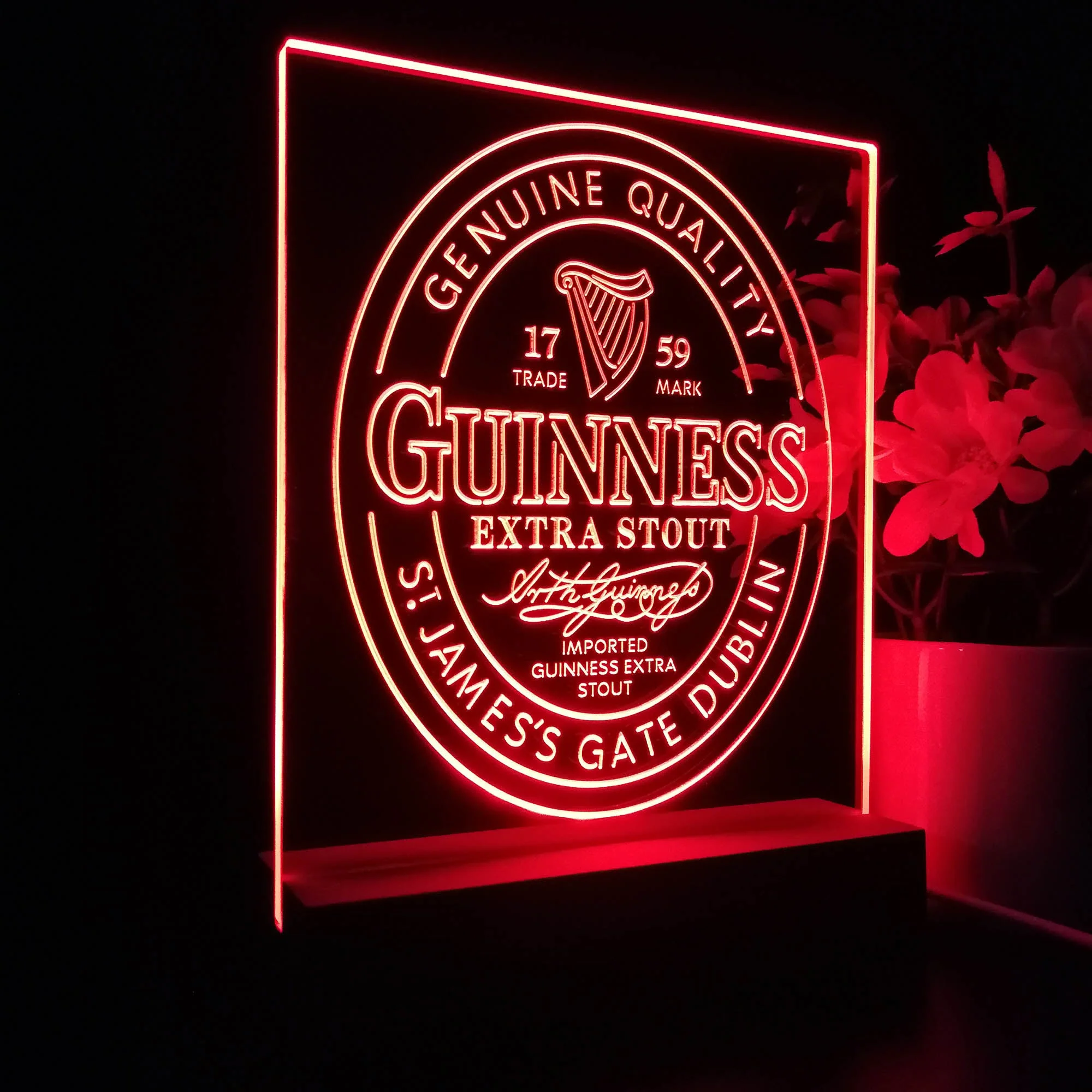 Guinness Stout Extra 1759 Night Light Neon Pub Bar Lamp - Image 5