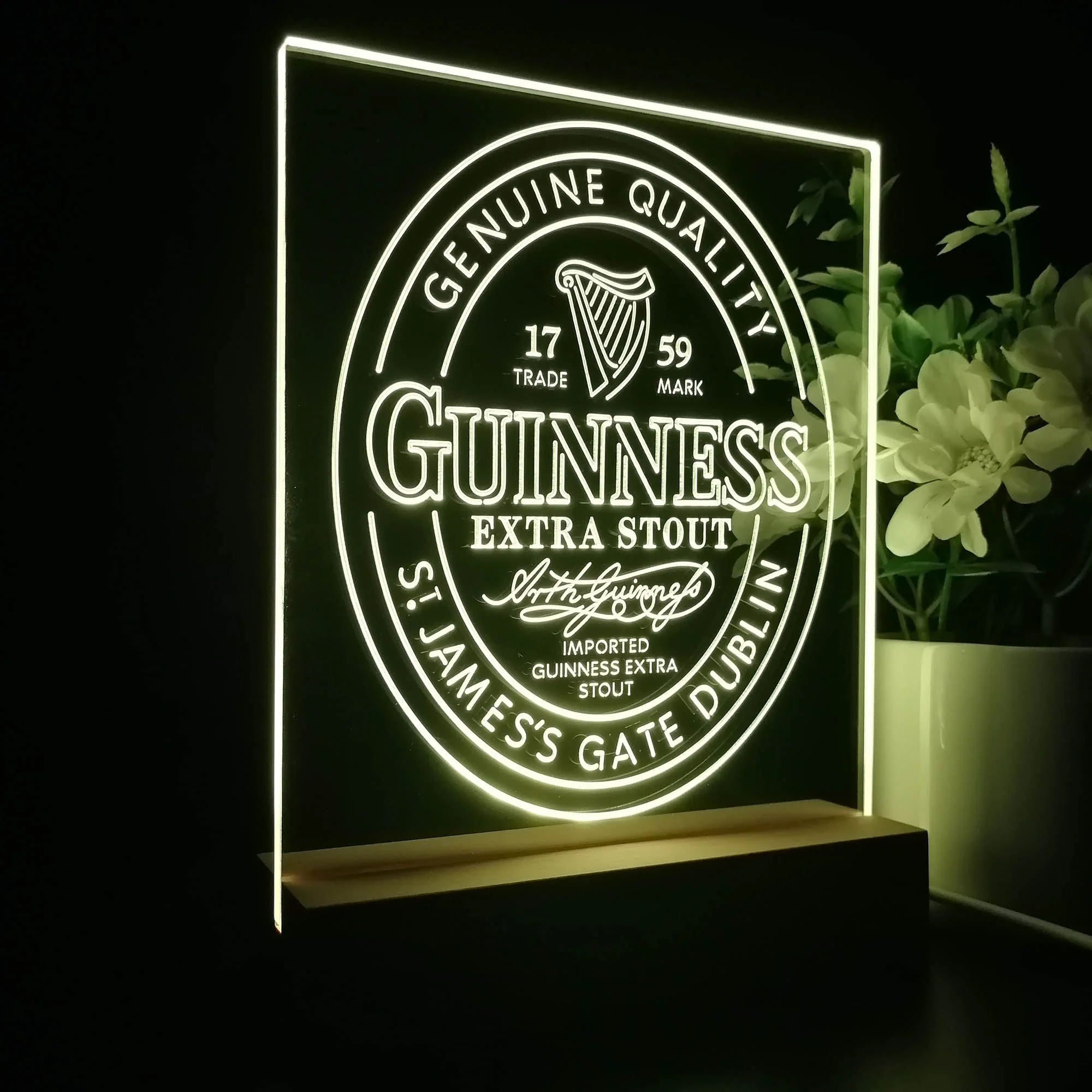 Guinness Stout Extra 1759 Night Light Neon Pub Bar Lamp - Image 6