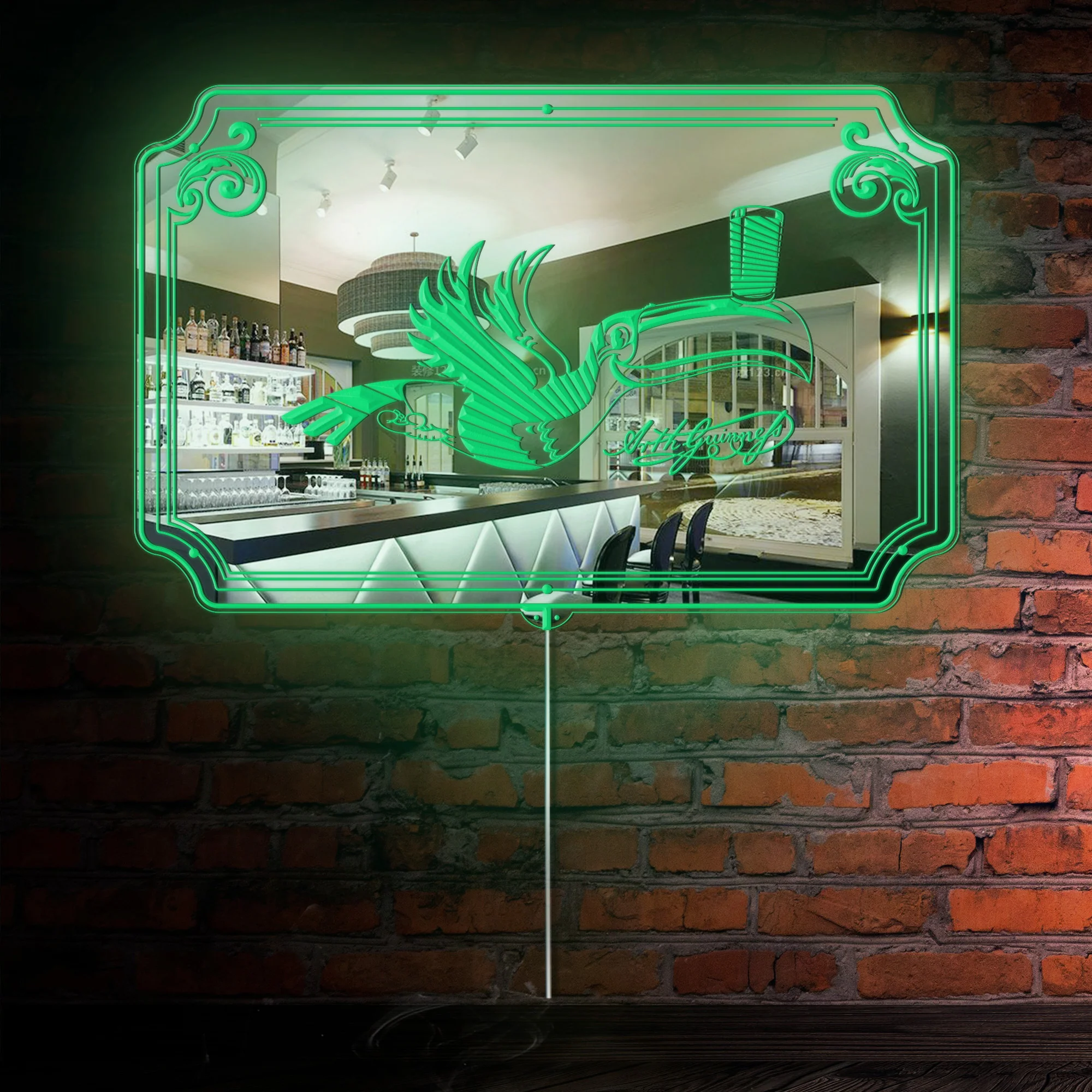 Guinness Toucan RGB LED Neon Sign with Elegant Mirror Backing  - Perfect for Bars & Home Decor - Image 3