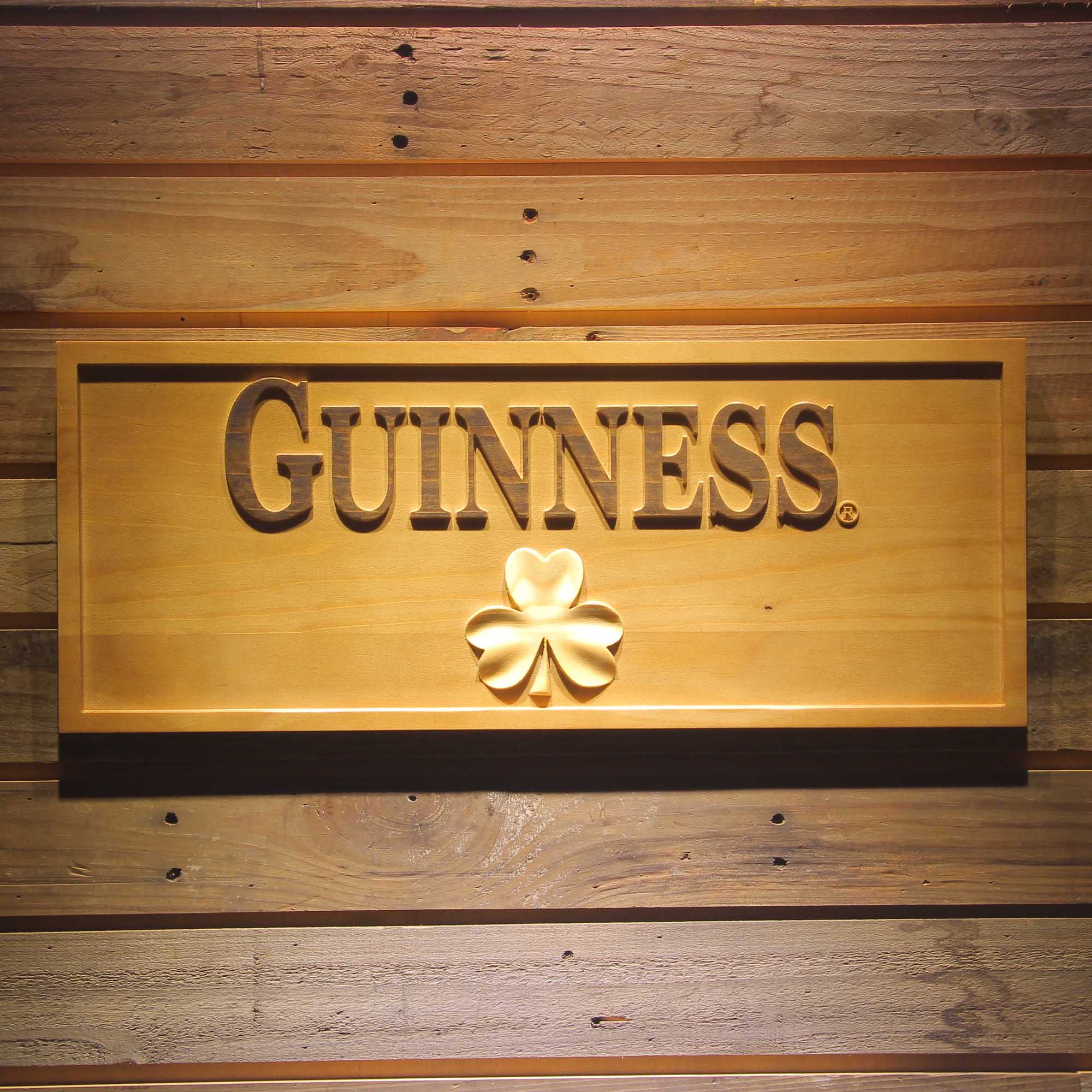 Guinness 3D Solid Wooden Craving Sign
