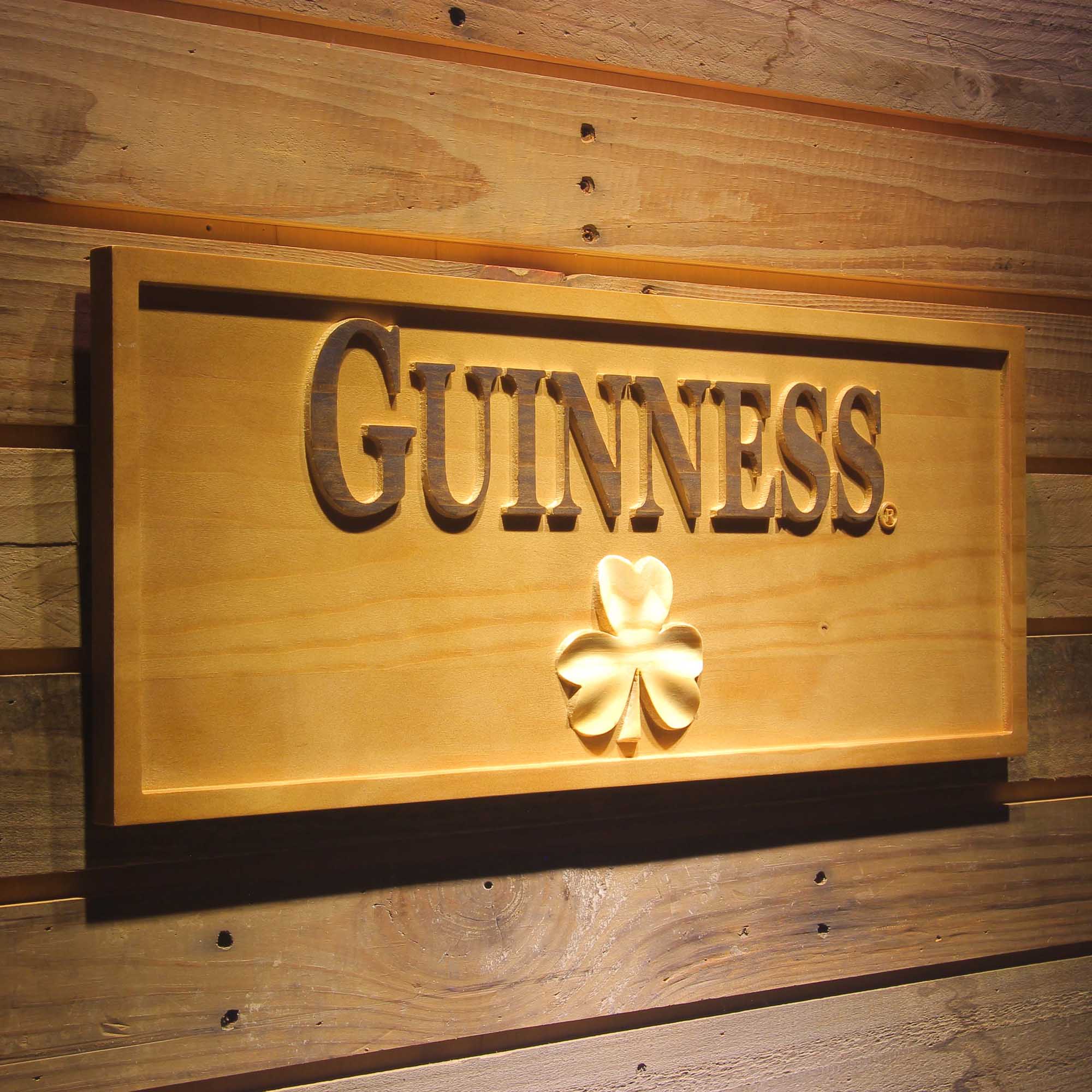 Guinness 3D Solid Wooden Craving Sign - Image 2