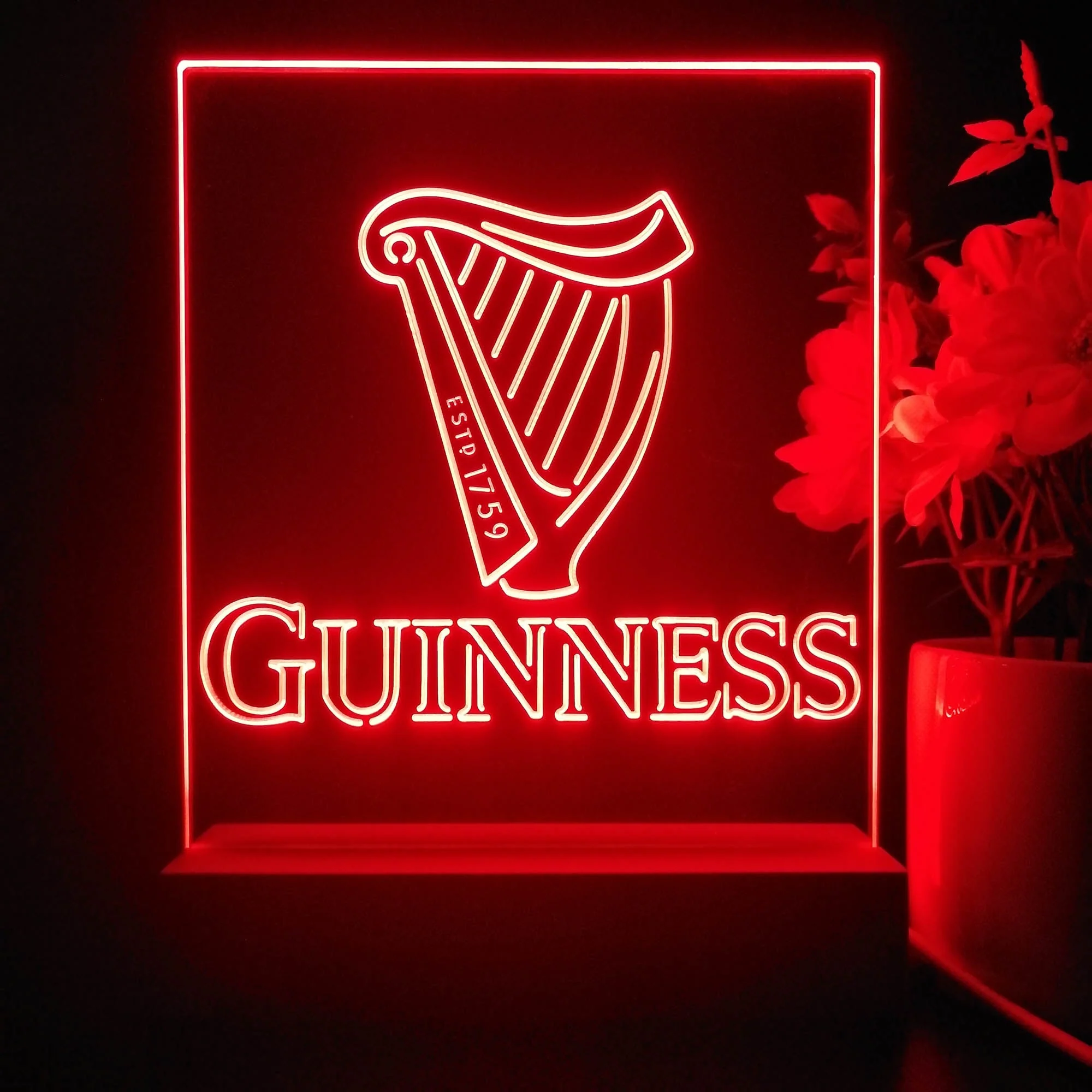 Guinnesss Beer Logo 3D Illusion Night Light Desk Lamp - Image 2