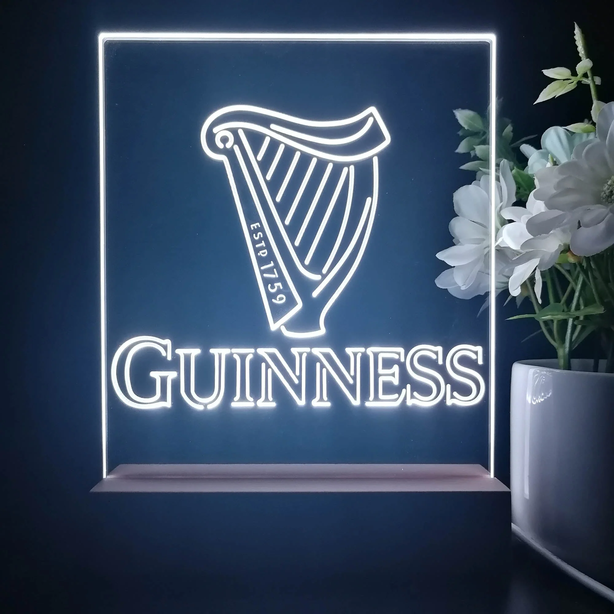Guinnesss Beer Logo 3D Illusion Night Light Desk Lamp - Image 3